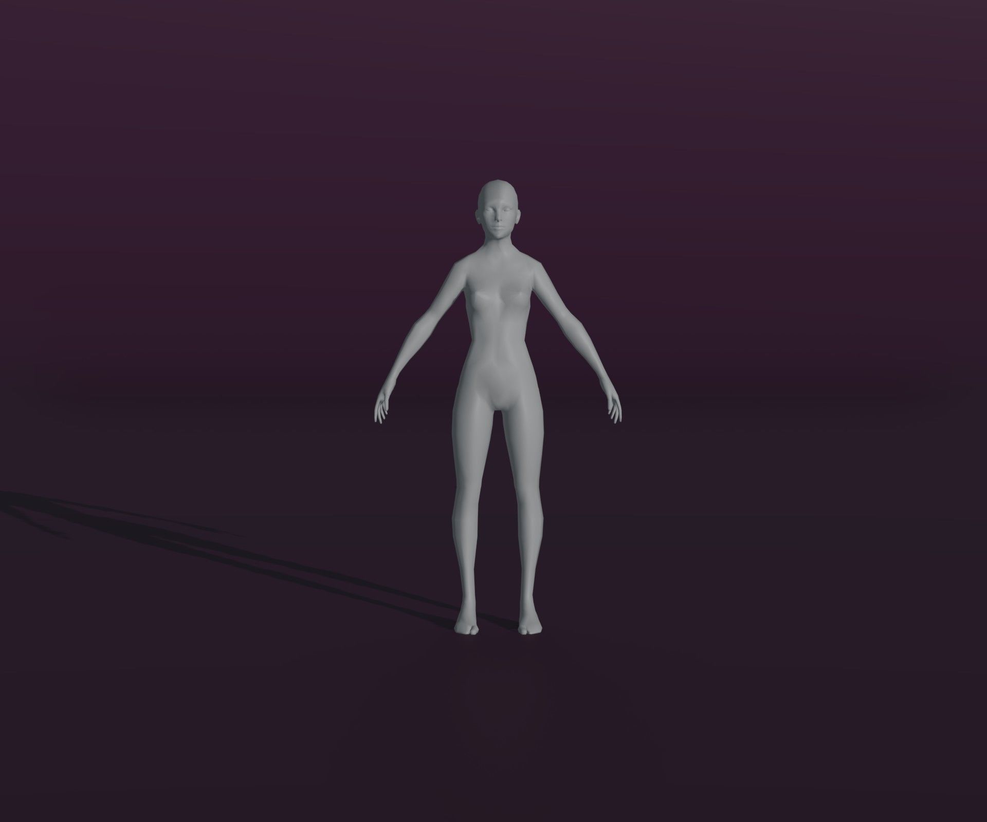 Male and Female Body Base Mesh Animated and Rigged 3D Model Low-poly 3D model_11