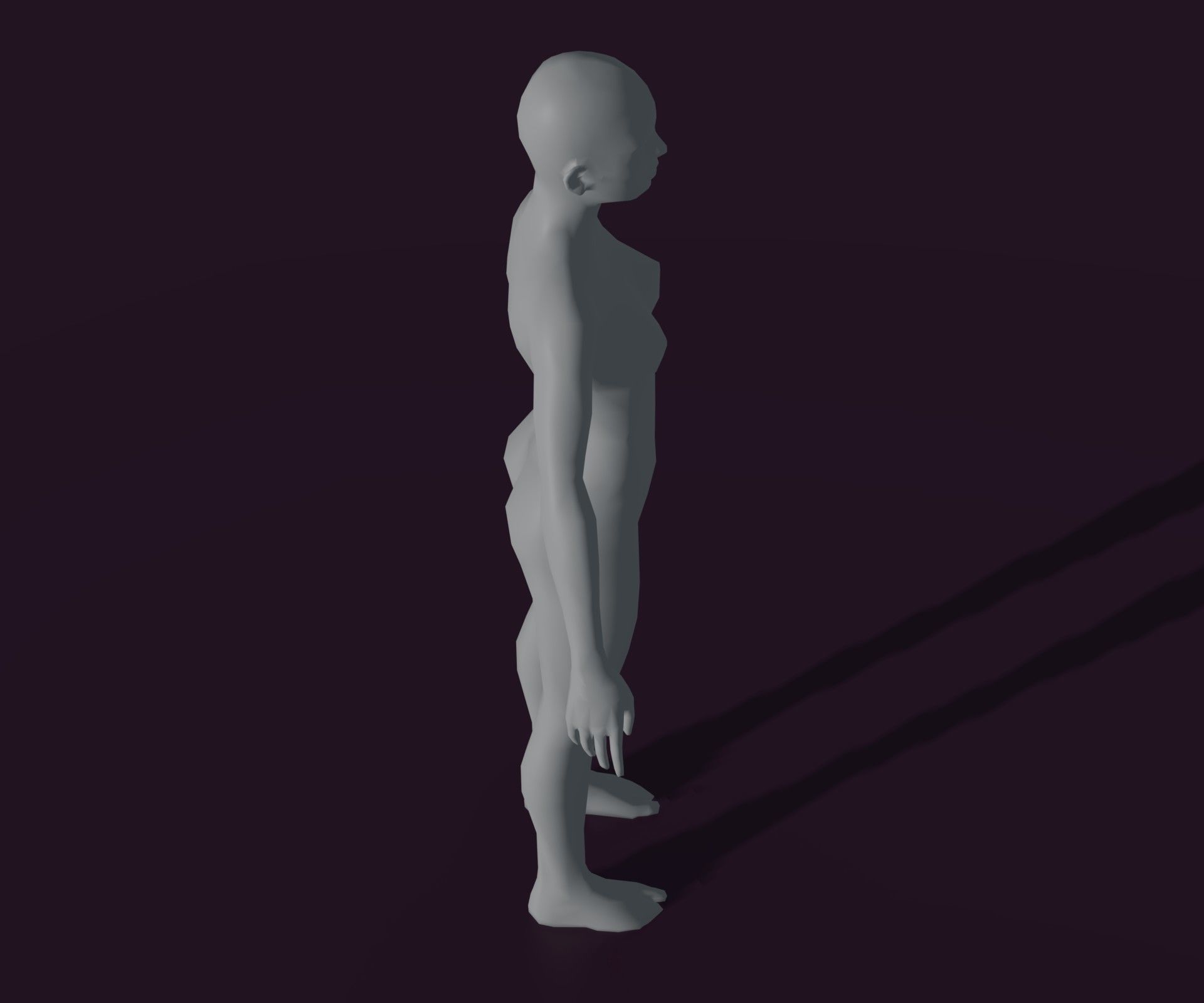 Male and Female Body Base Mesh Animated and Rigged 3D Model Low-poly 3D model_17