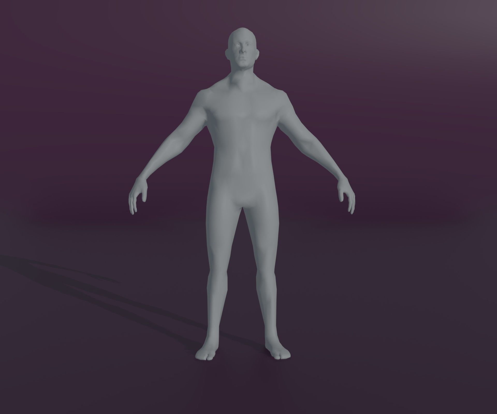 Male and Female Body Base Mesh Animated and Rigged 3D Model Low-poly 3D model_27