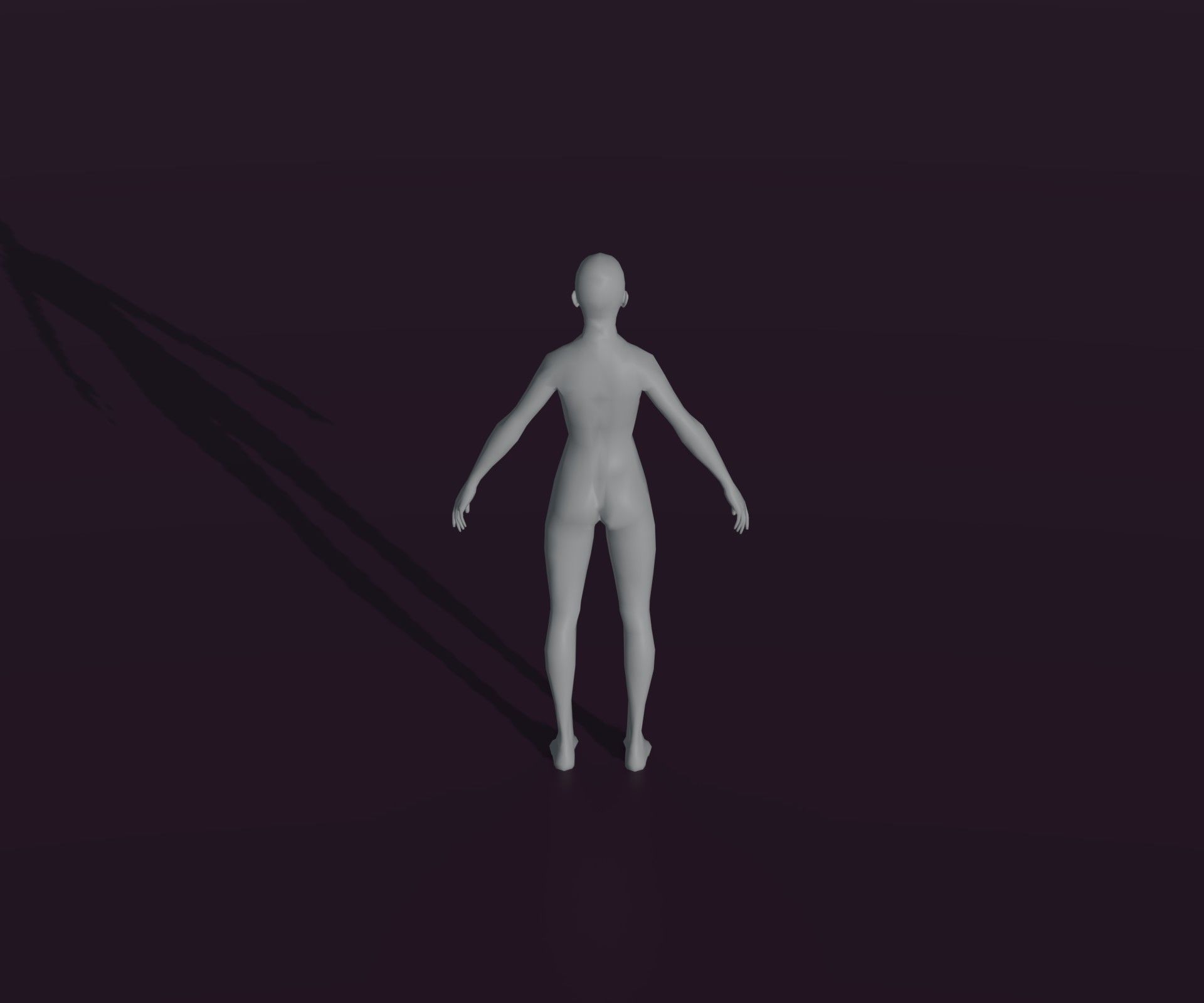 Male and Female Body Base Mesh Animated and Rigged 3D Model Low-poly 3D model_18