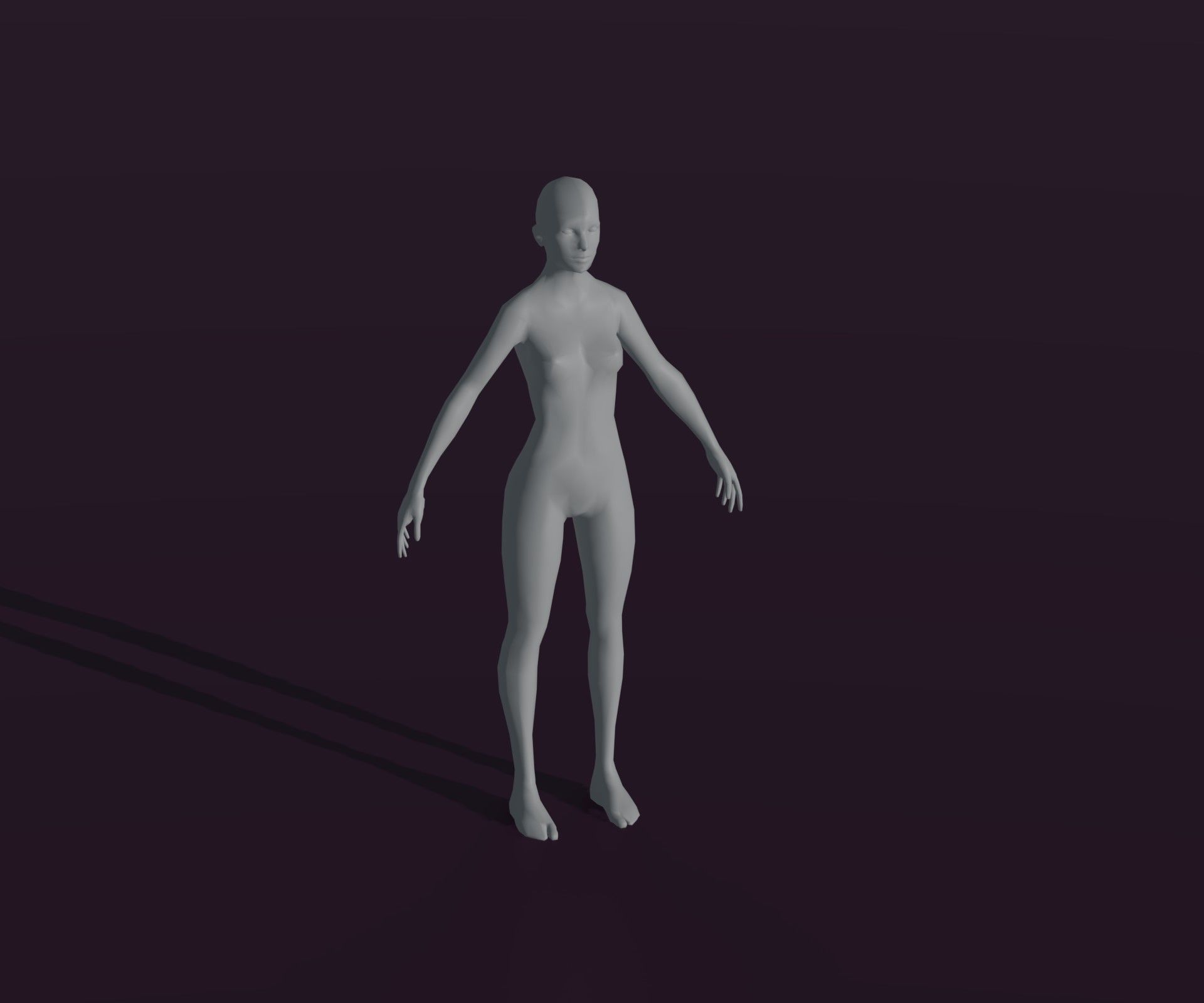 Male and Female Body Base Mesh Animated and Rigged 3D Model Low-poly 3D model_3