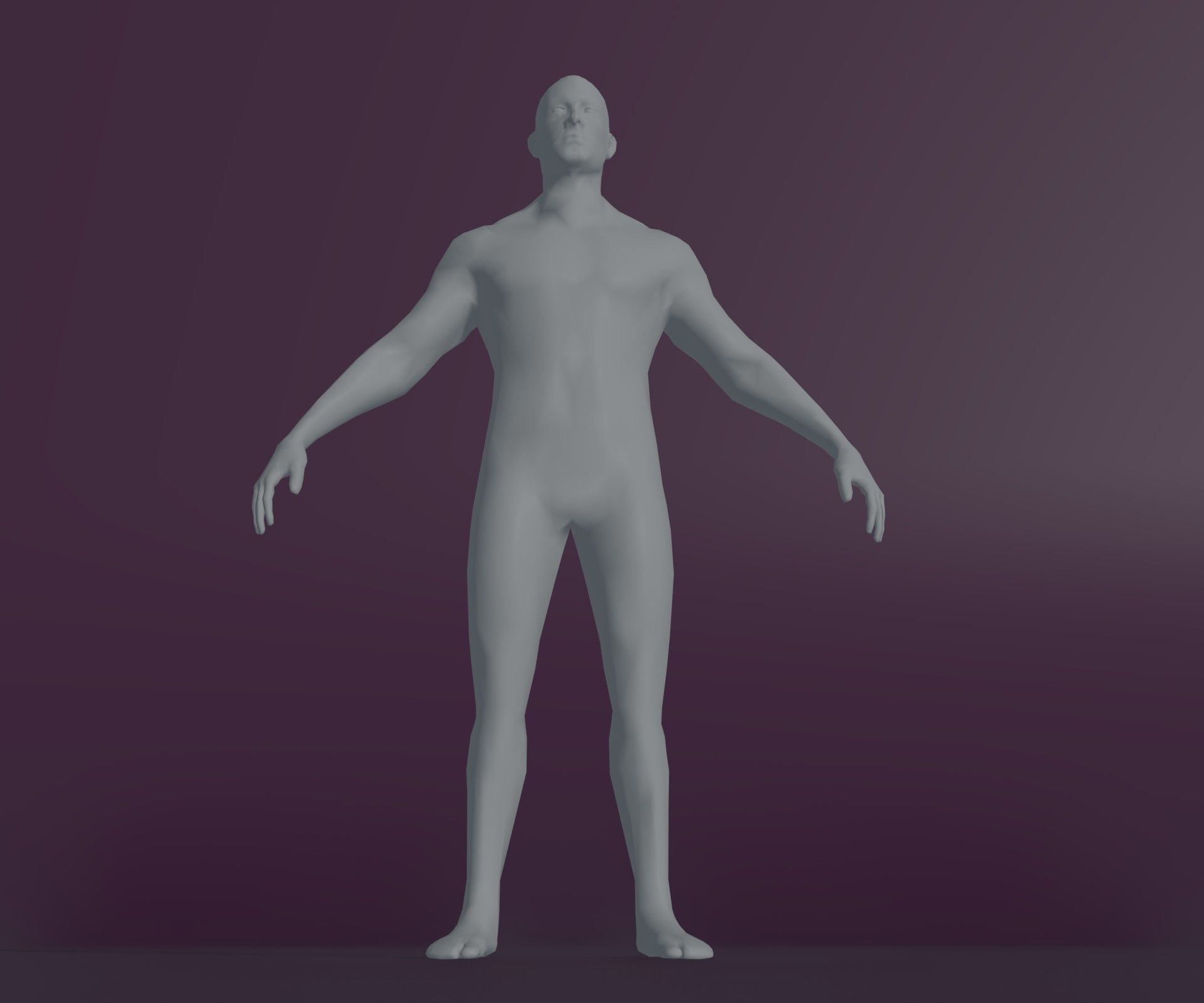 Male and Female Body Base Mesh Animated and Rigged 3D Model Low-poly 3D model_38