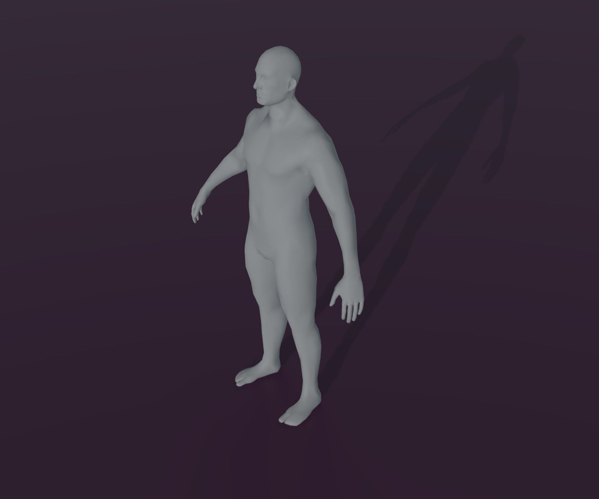 Male and Female Body Base Mesh Animated and Rigged 3D Model Low-poly 3D model_29