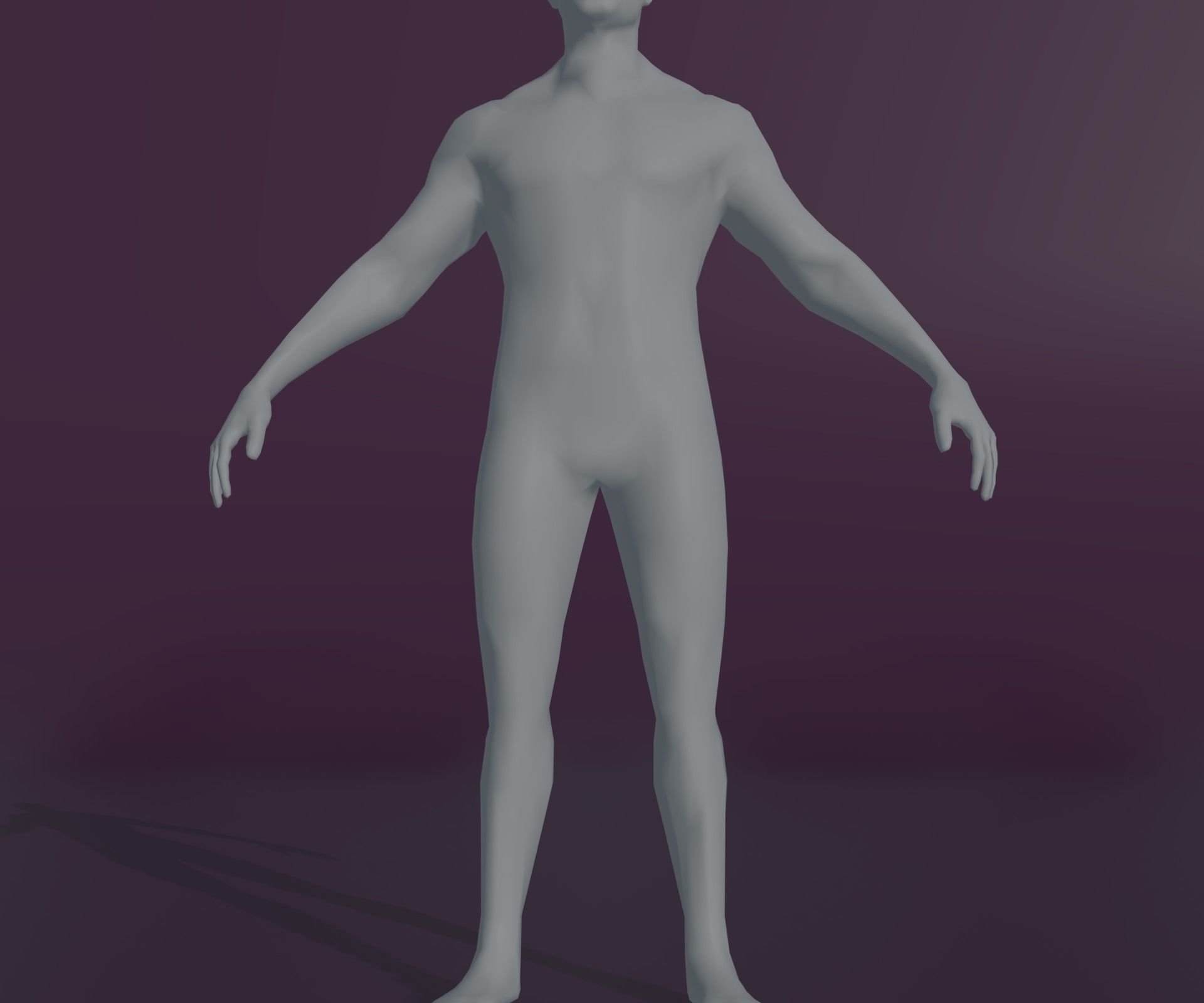 Male and Female Body Base Mesh Animated and Rigged 3D Model Low-poly 3D model_34