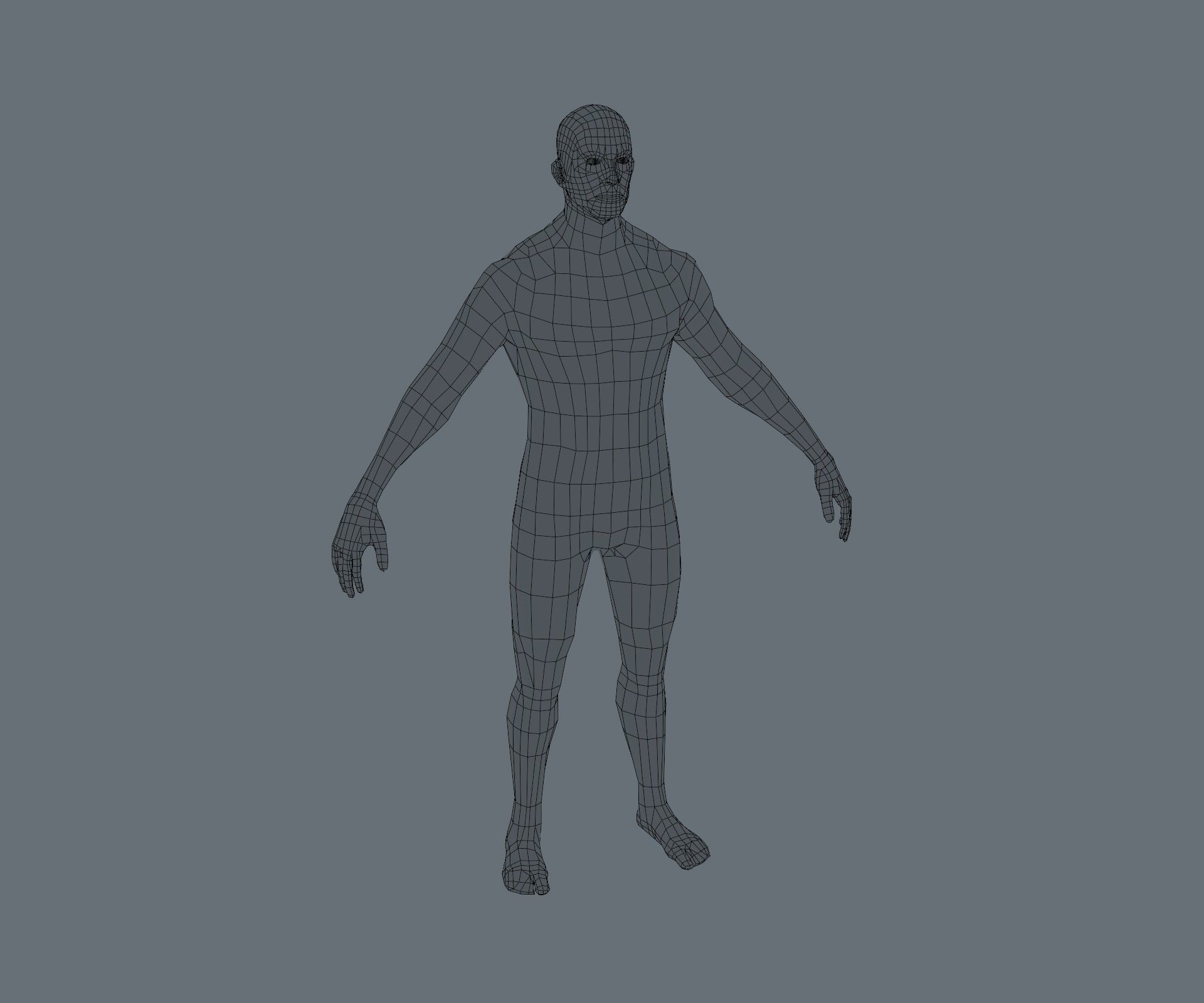 Male and Female Body Base Mesh Animated and Rigged 3D Model Low-poly 3D model_8