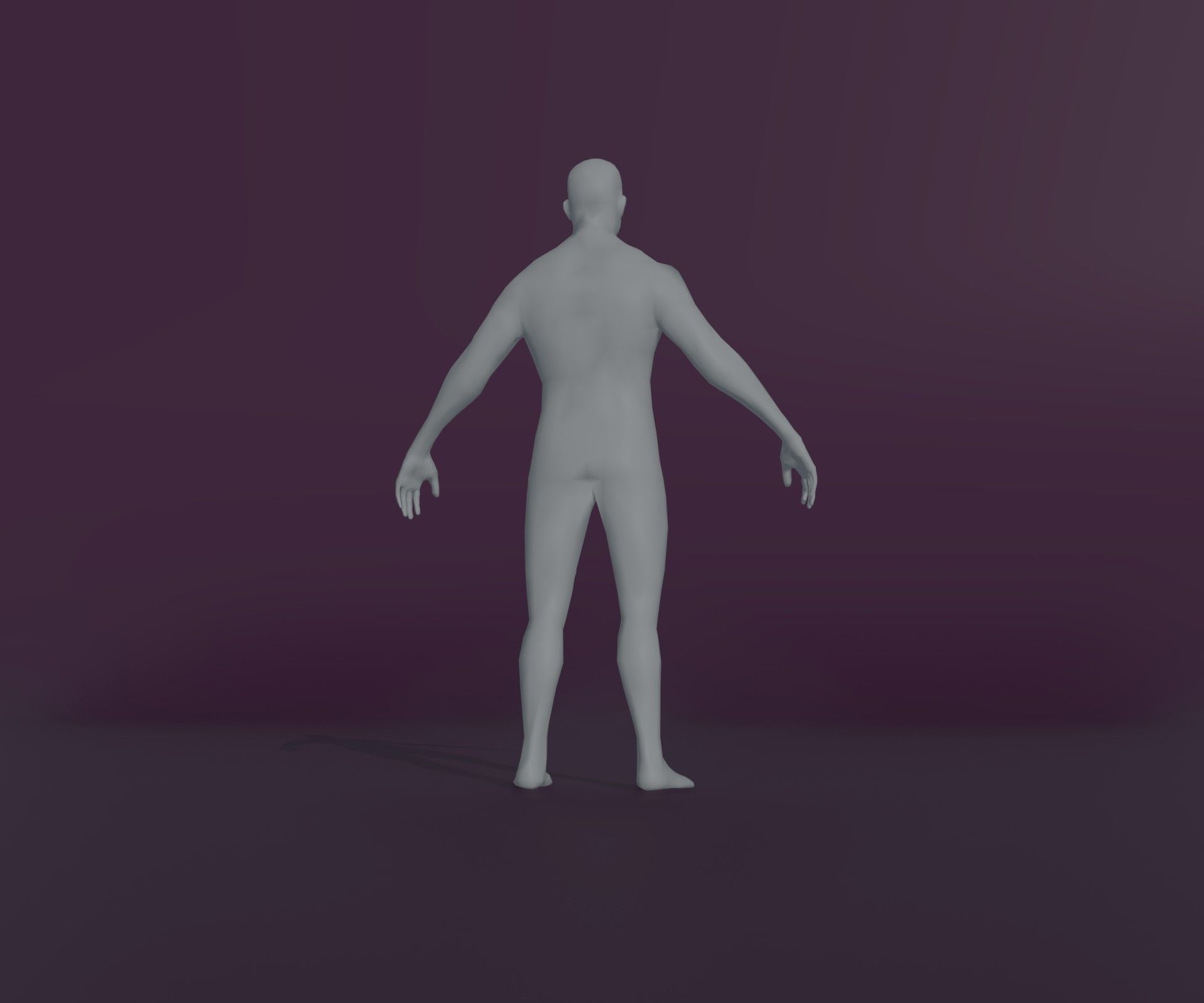Male and Female Body Base Mesh Animated and Rigged 3D Model Low-poly 3D model_31