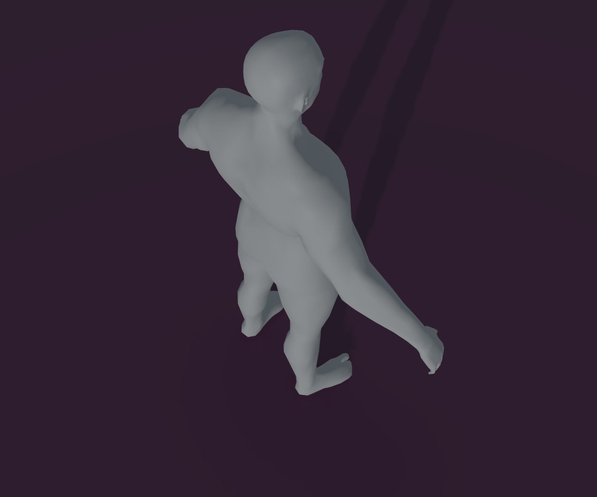 Male and Female Body Base Mesh Animated and Rigged 3D Model Low-poly 3D model_32