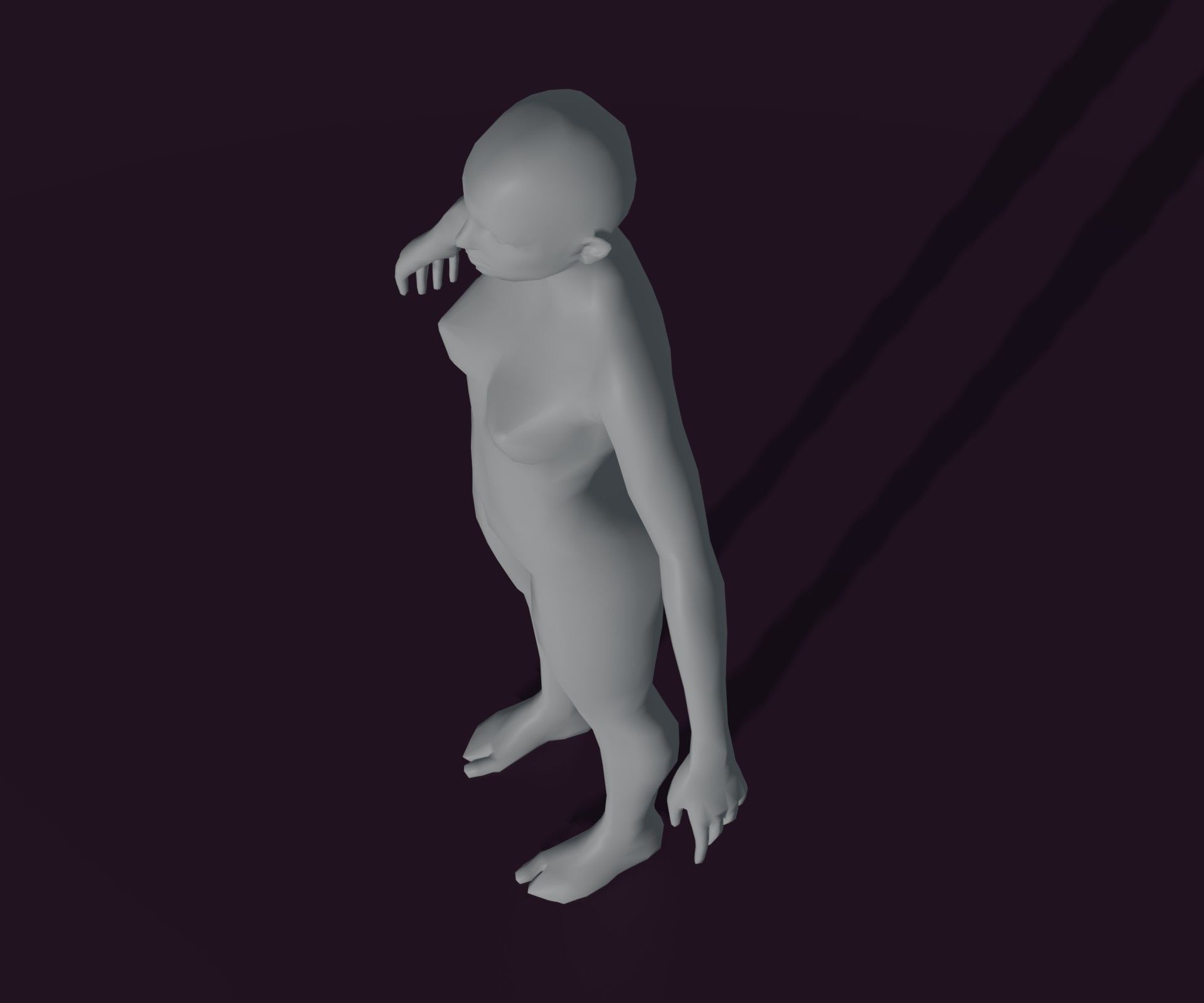 Male and Female Body Base Mesh Animated and Rigged 3D Model Low-poly 3D model_23