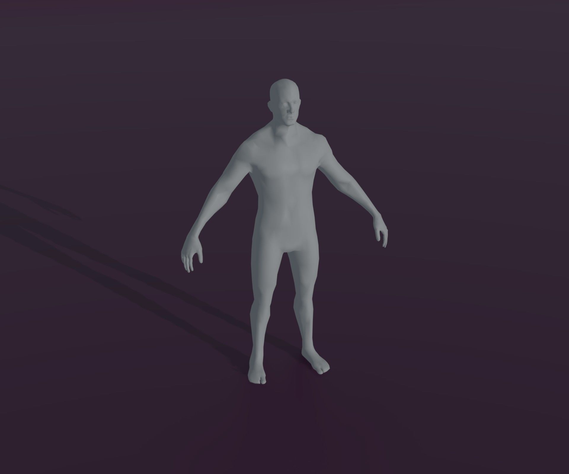 Male and Female Body Base Mesh Animated and Rigged 3D Model Low-poly 3D model_6