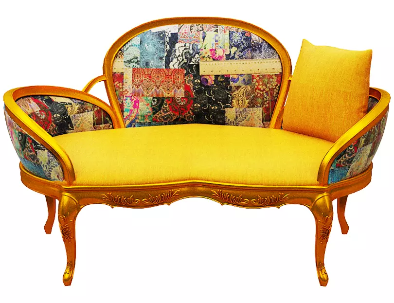 Classical sofa 2 seater Low-poly 3D model