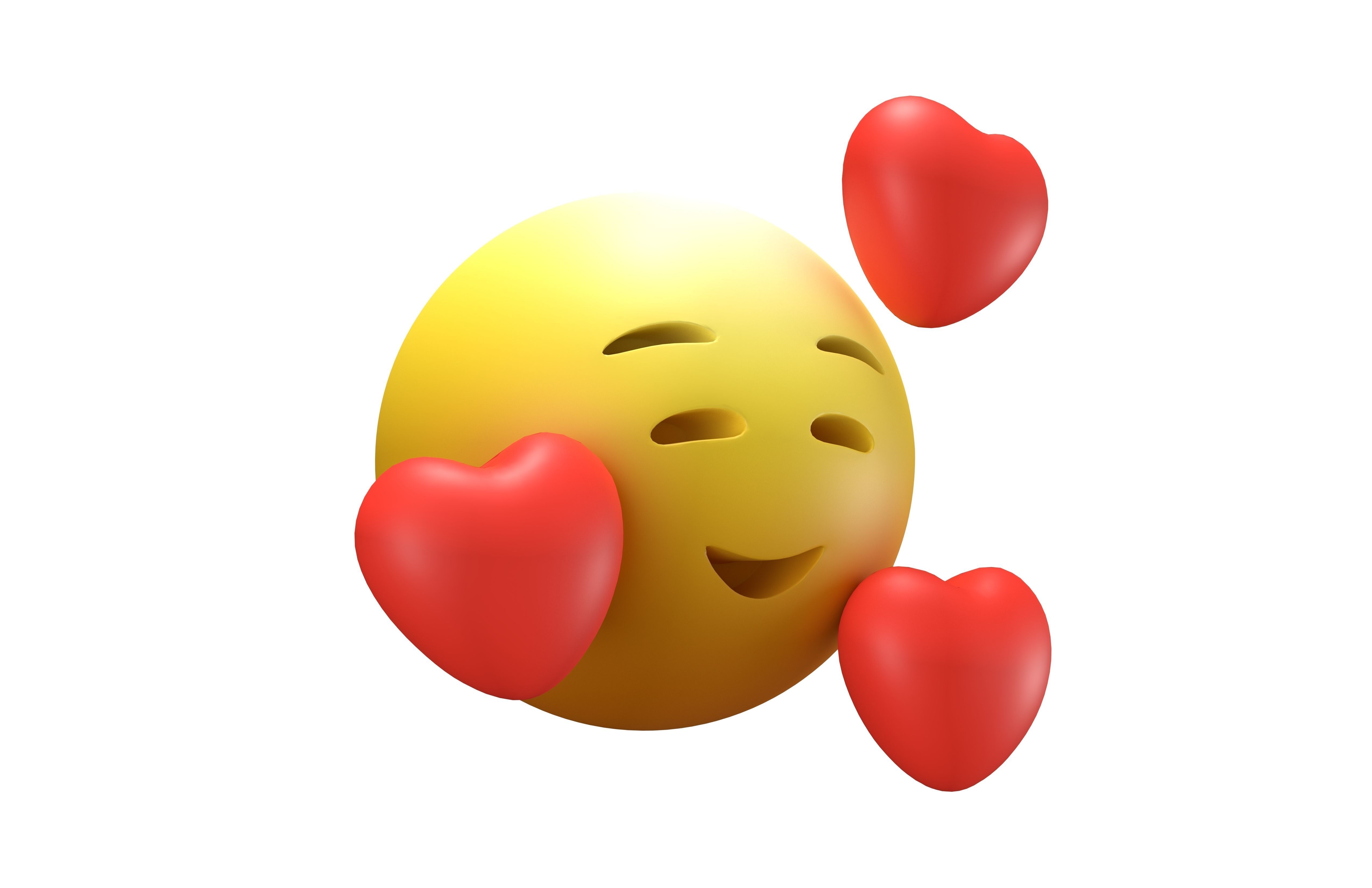 Smiling Face With Hearts 46 Low-poly 3D model_3