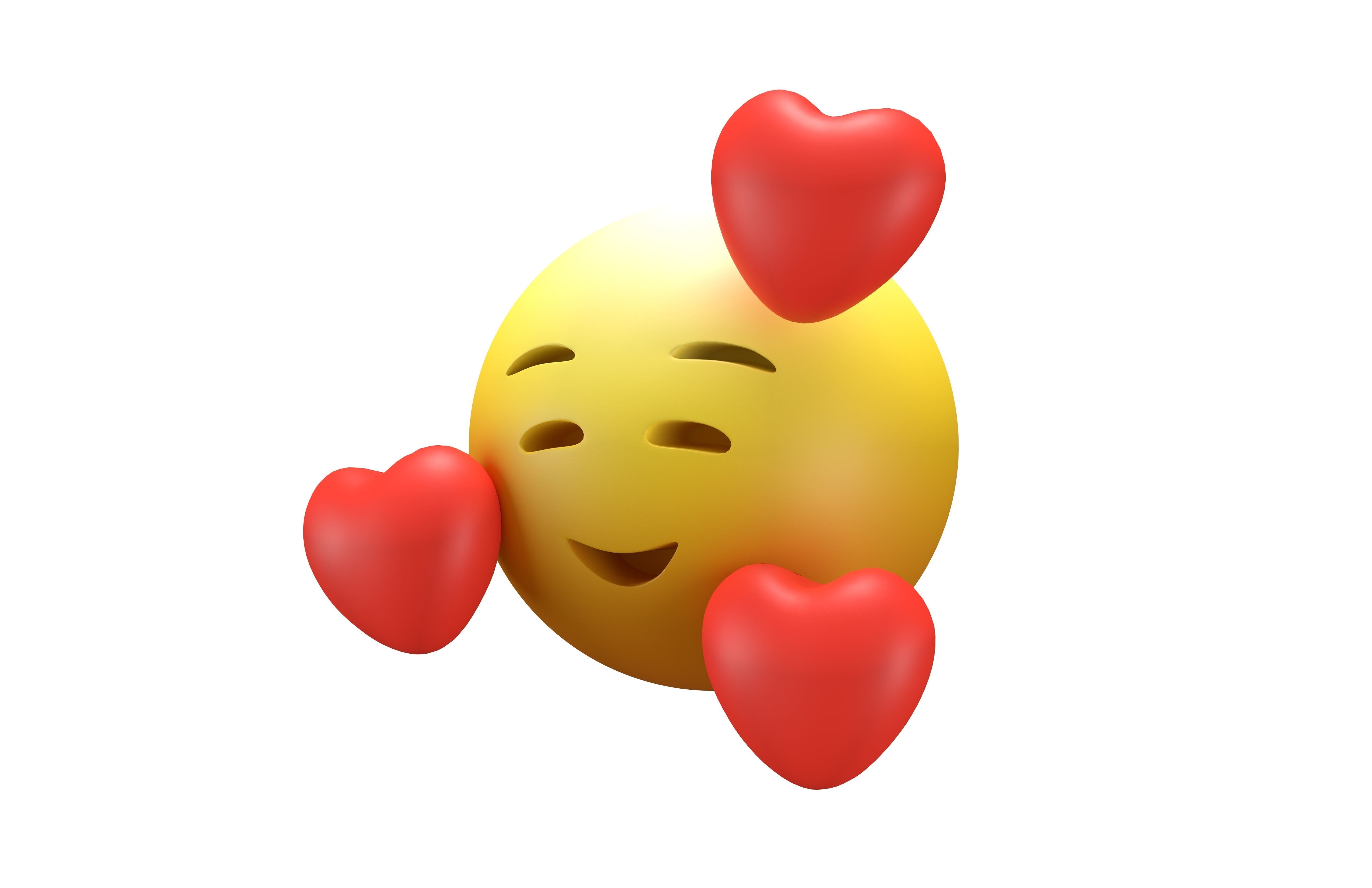 Smiling Face With Hearts 46 Low-poly 3D model_1