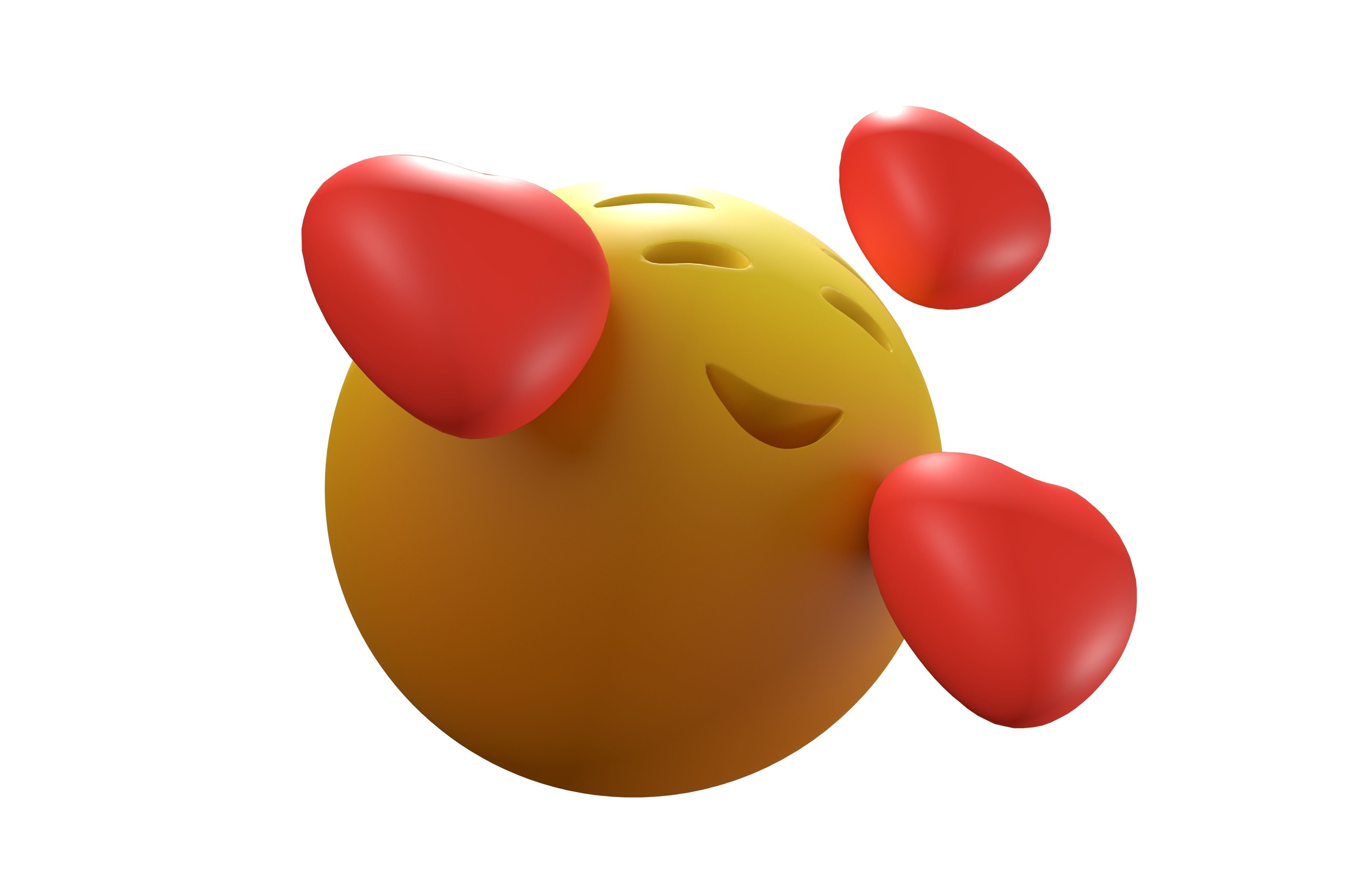 Smiling Face With Hearts 46 Low-poly 3D model_2