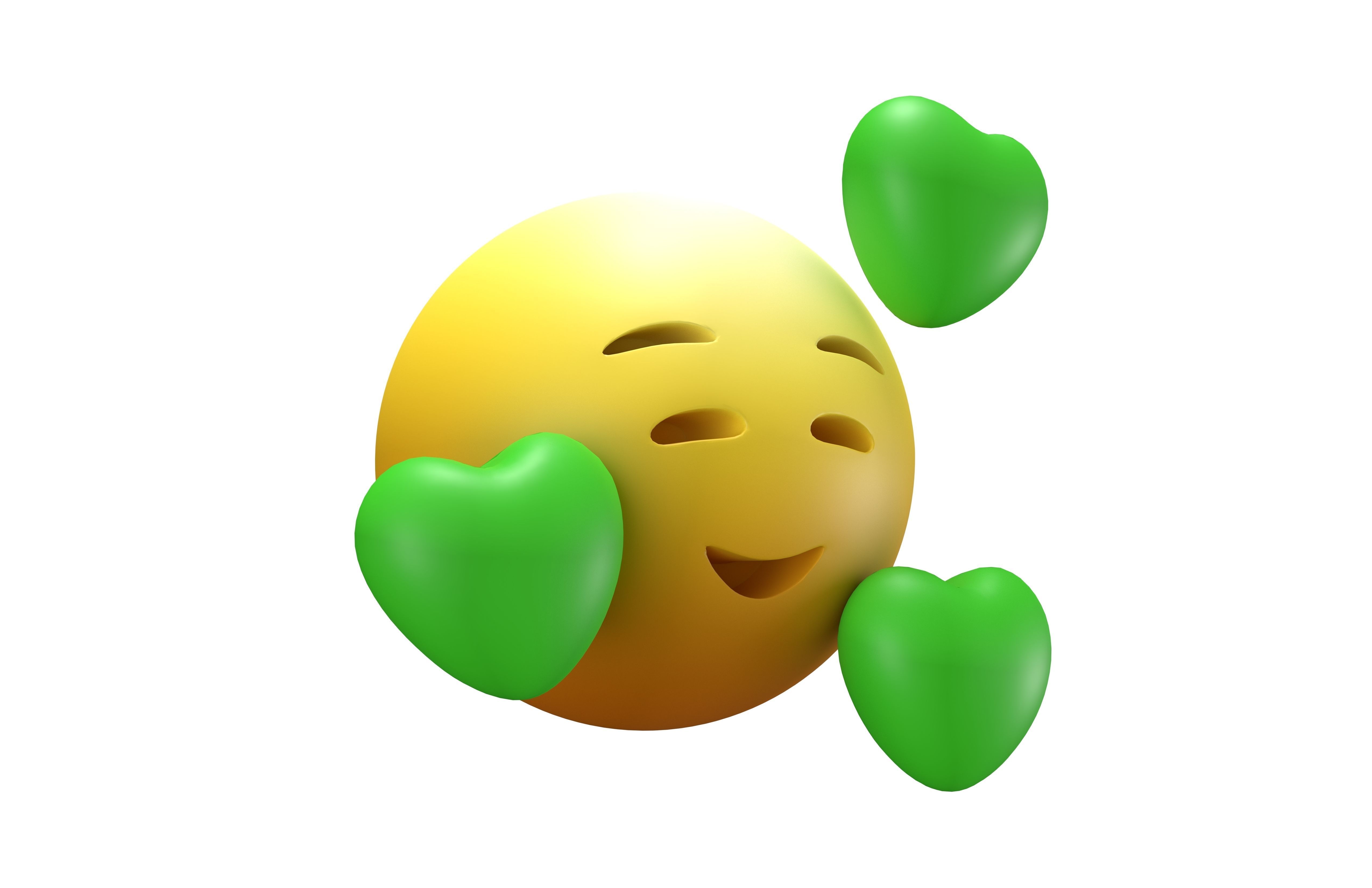 Smiling Face With Hearts 49 Low-poly 3D model_3