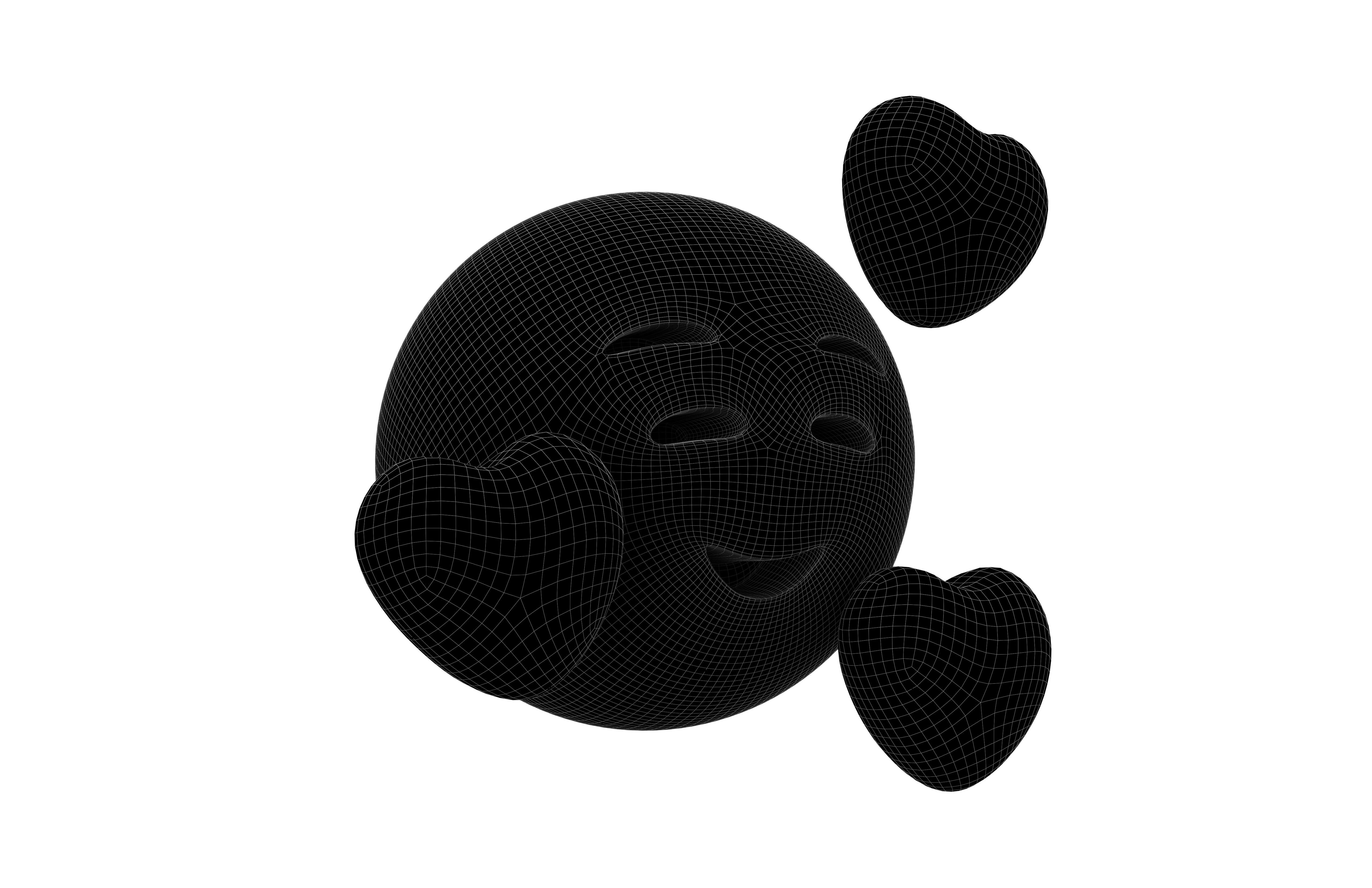 Smiling Face With Hearts 49 Low-poly 3D model_7