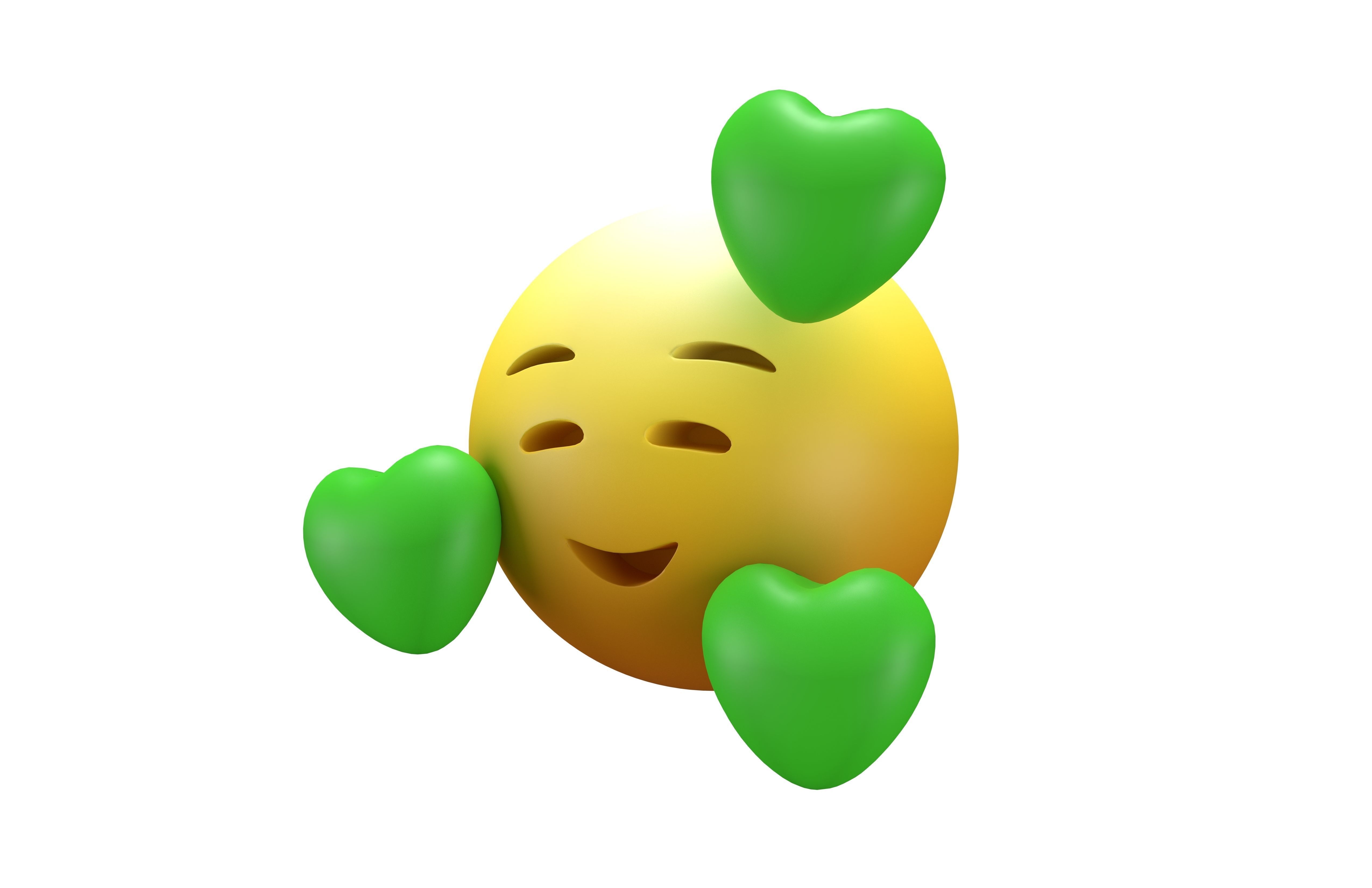 Smiling Face With Hearts 49 Low-poly 3D model_1