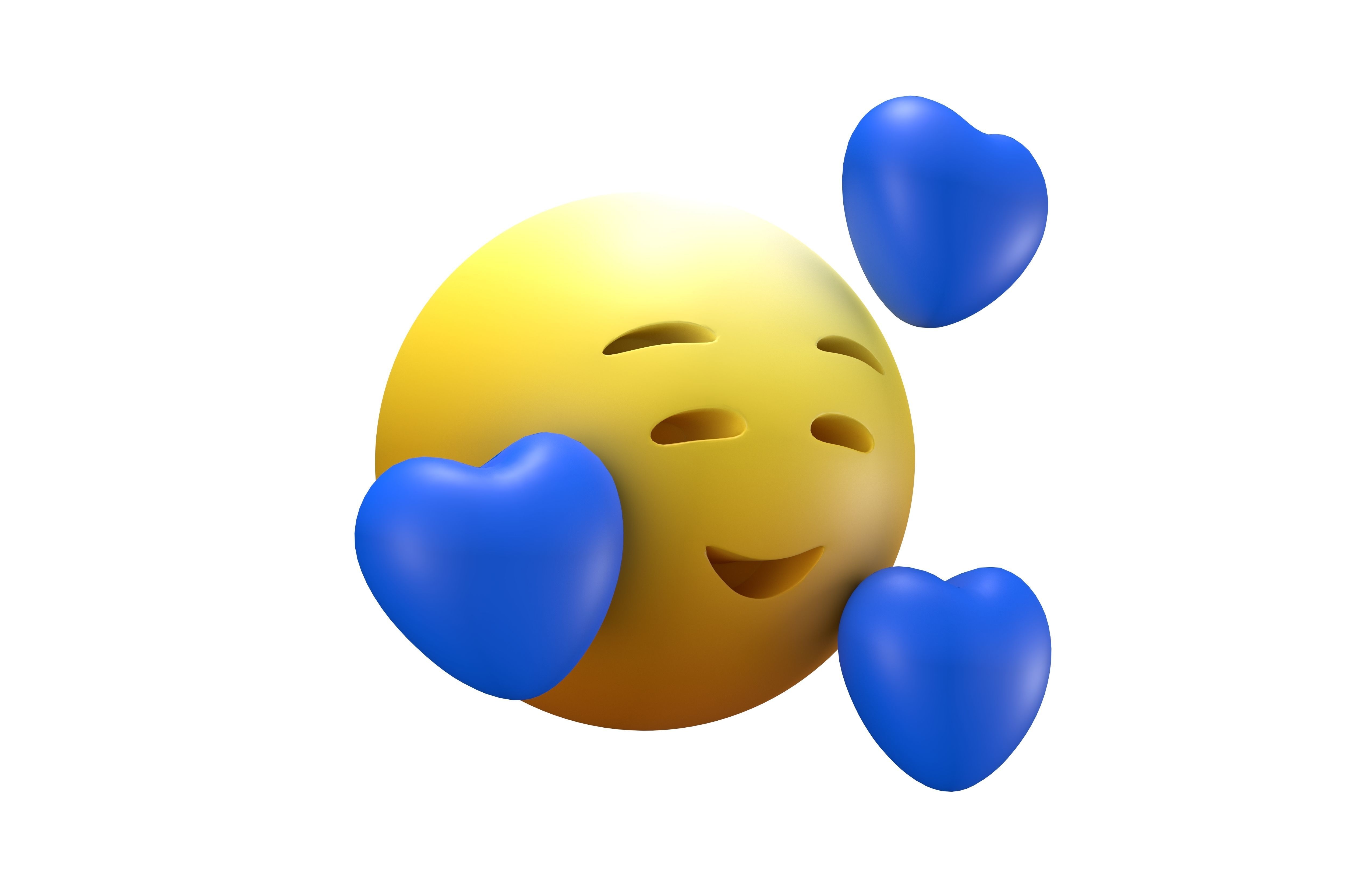 Smiling Face With Hearts 50 Low-poly 3D model_3