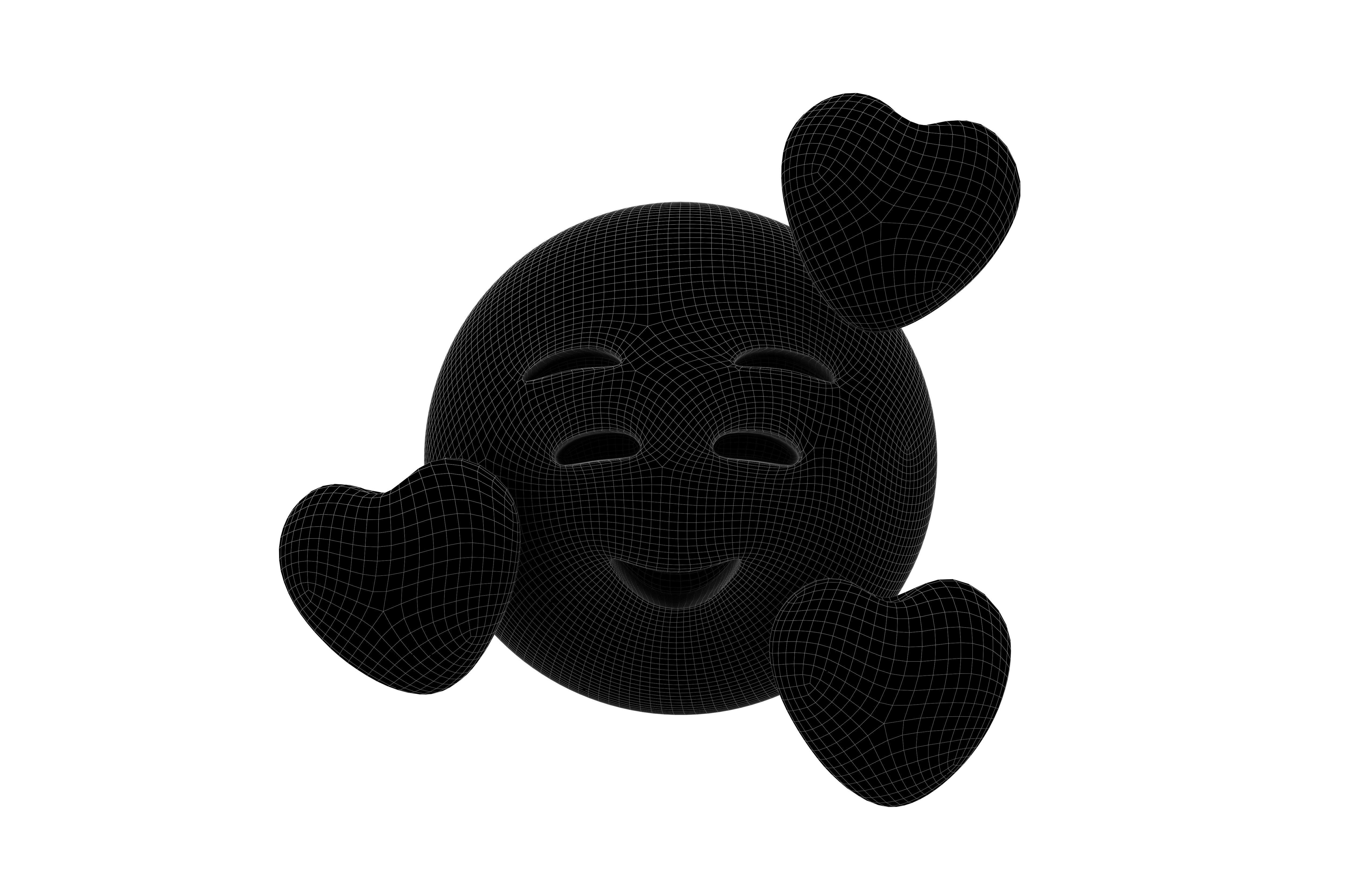 Smiling Face With Hearts 50 Low-poly 3D model_6