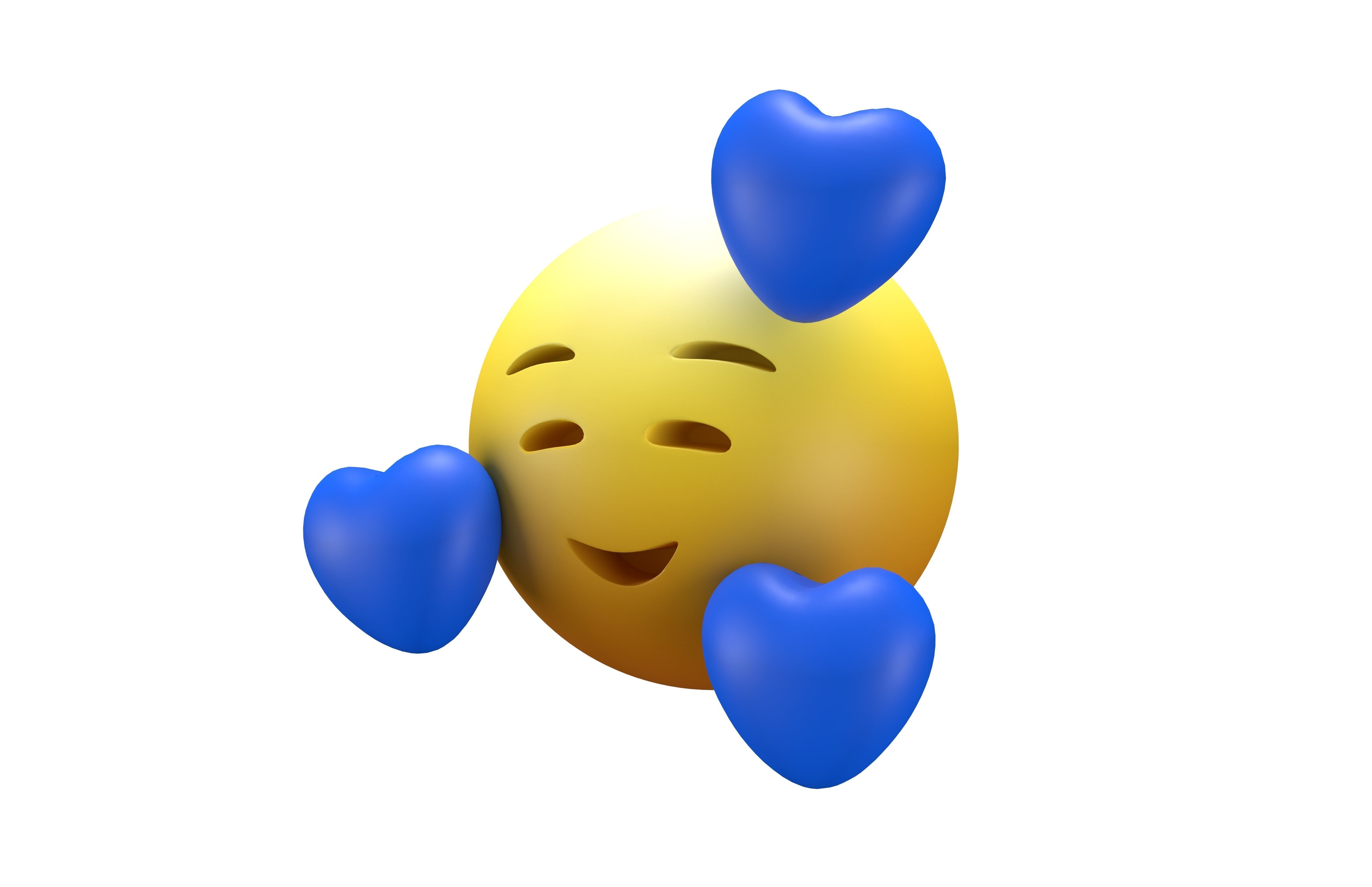 Smiling Face With Hearts 50 Low-poly 3D model_1