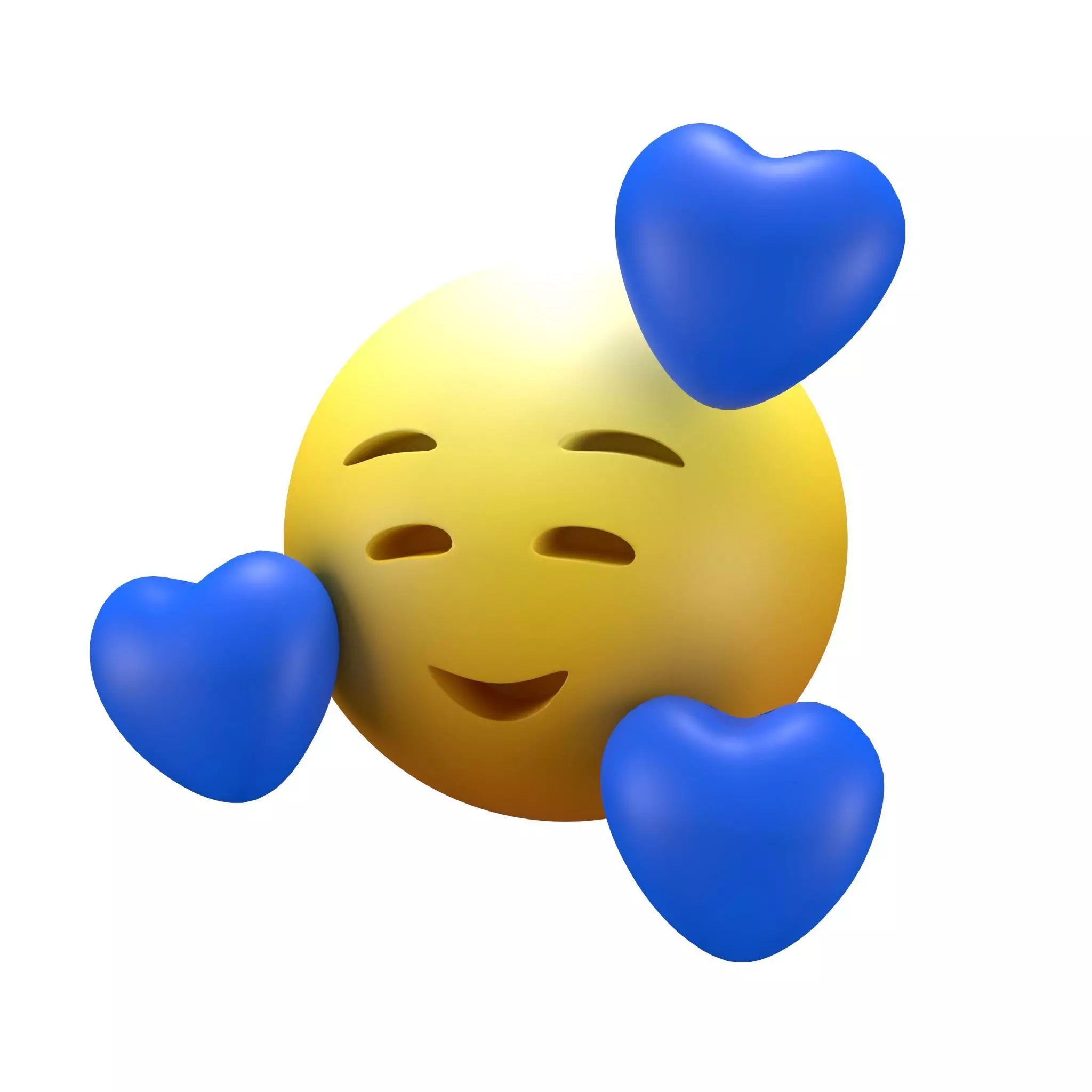 Smiling Face With Hearts 50 Low-poly 3D model_0