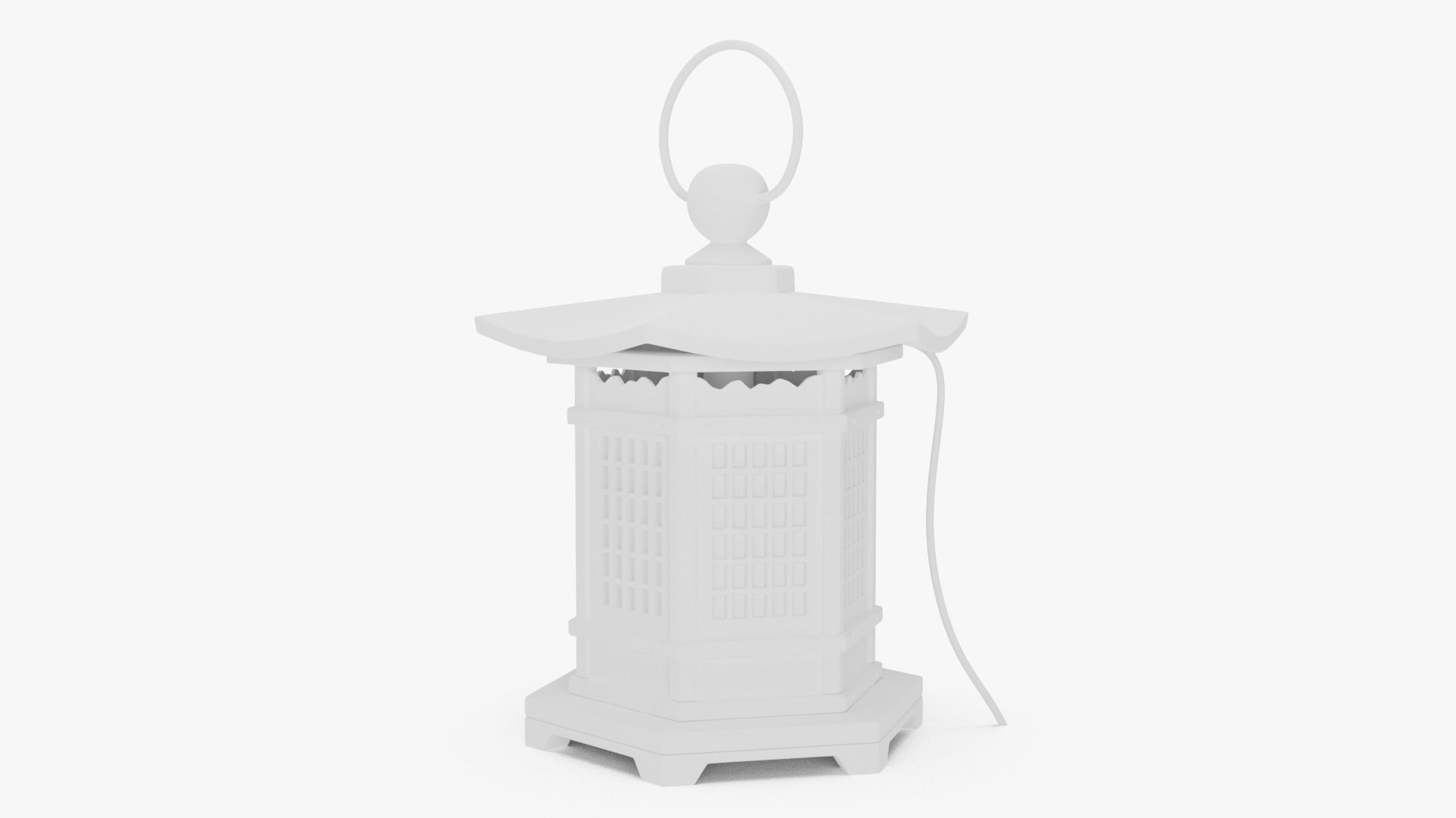 Japanese Style Wood Lantern 3D model_12