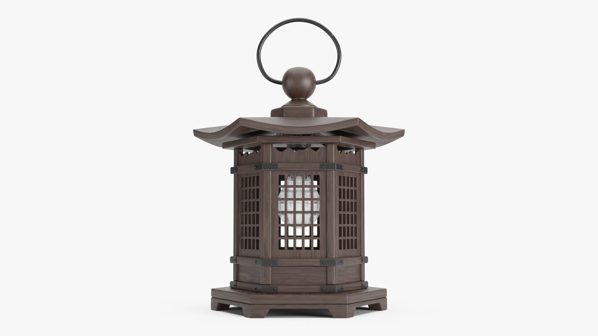 Japanese Style Wood Lantern 3D model_10
