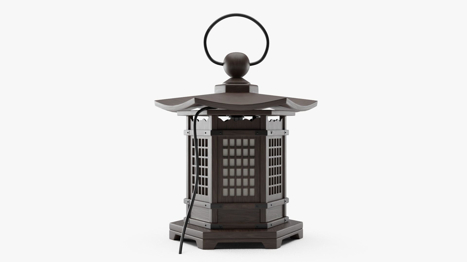Japanese Style Wood Lantern 3D model_8