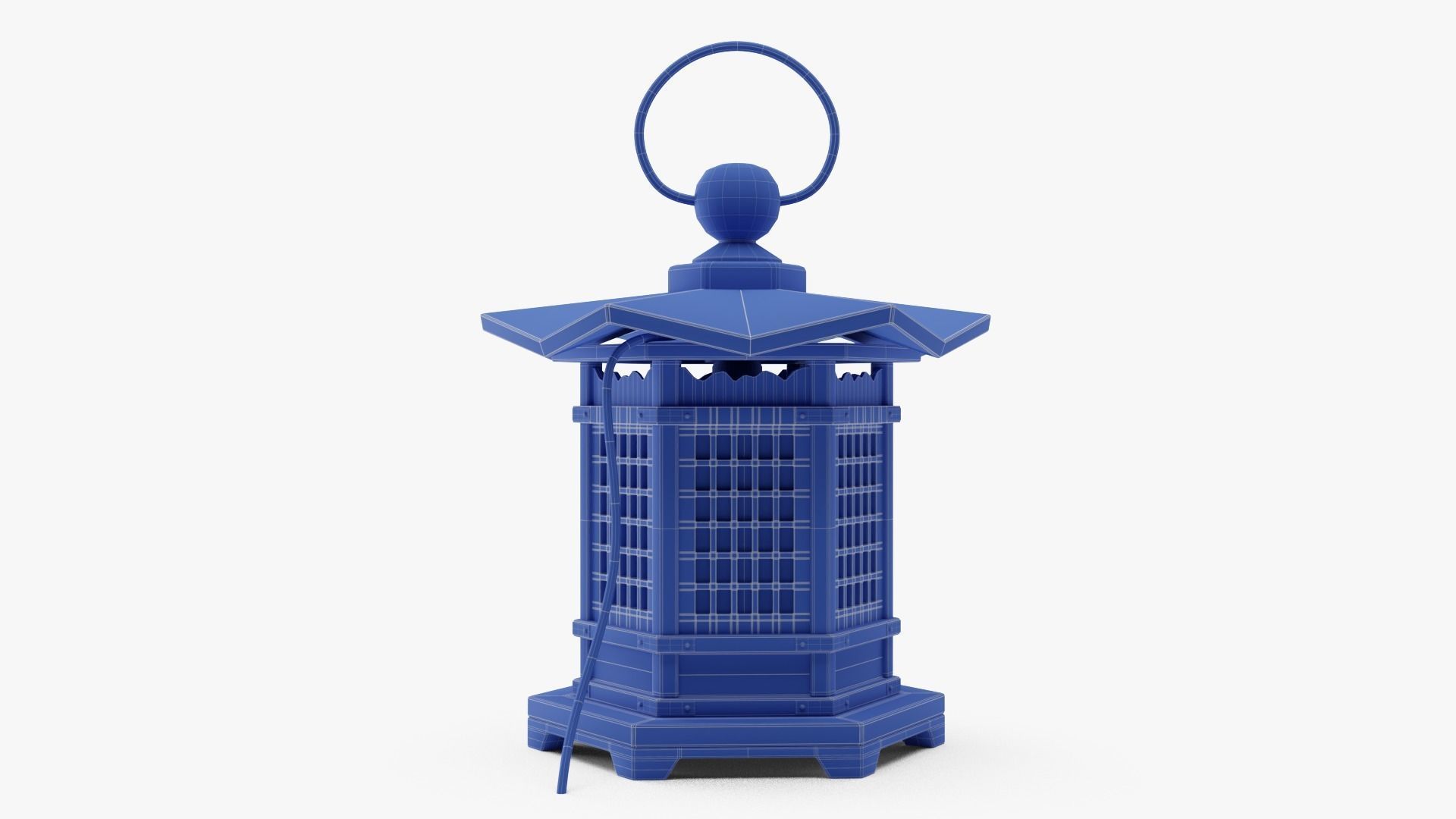 Japanese Style Wood Lantern 3D model_19