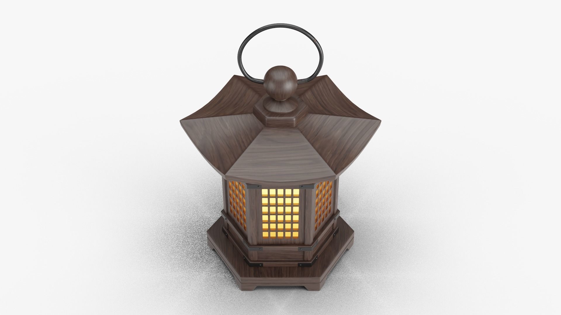 Japanese Style Wood Lantern 3D model_3