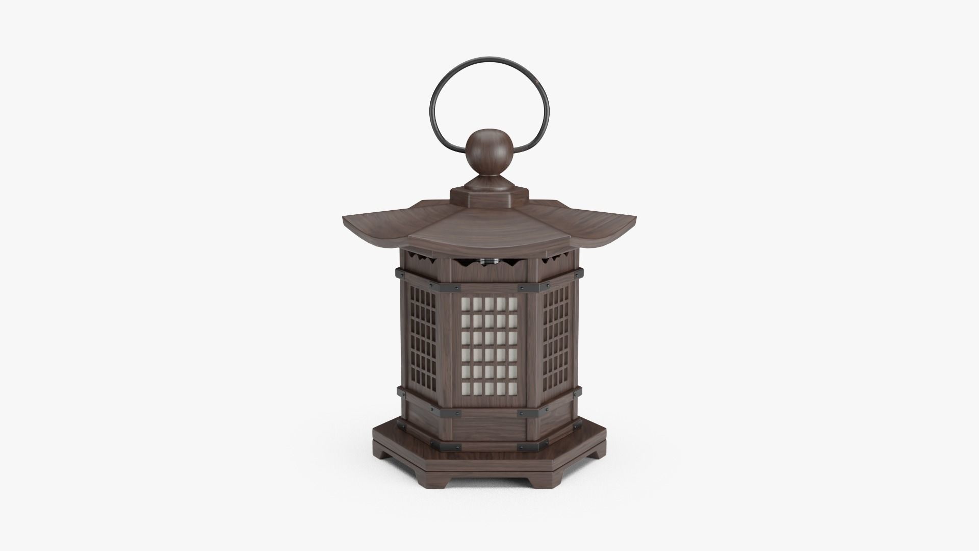Japanese Style Wood Lantern 3D model_6