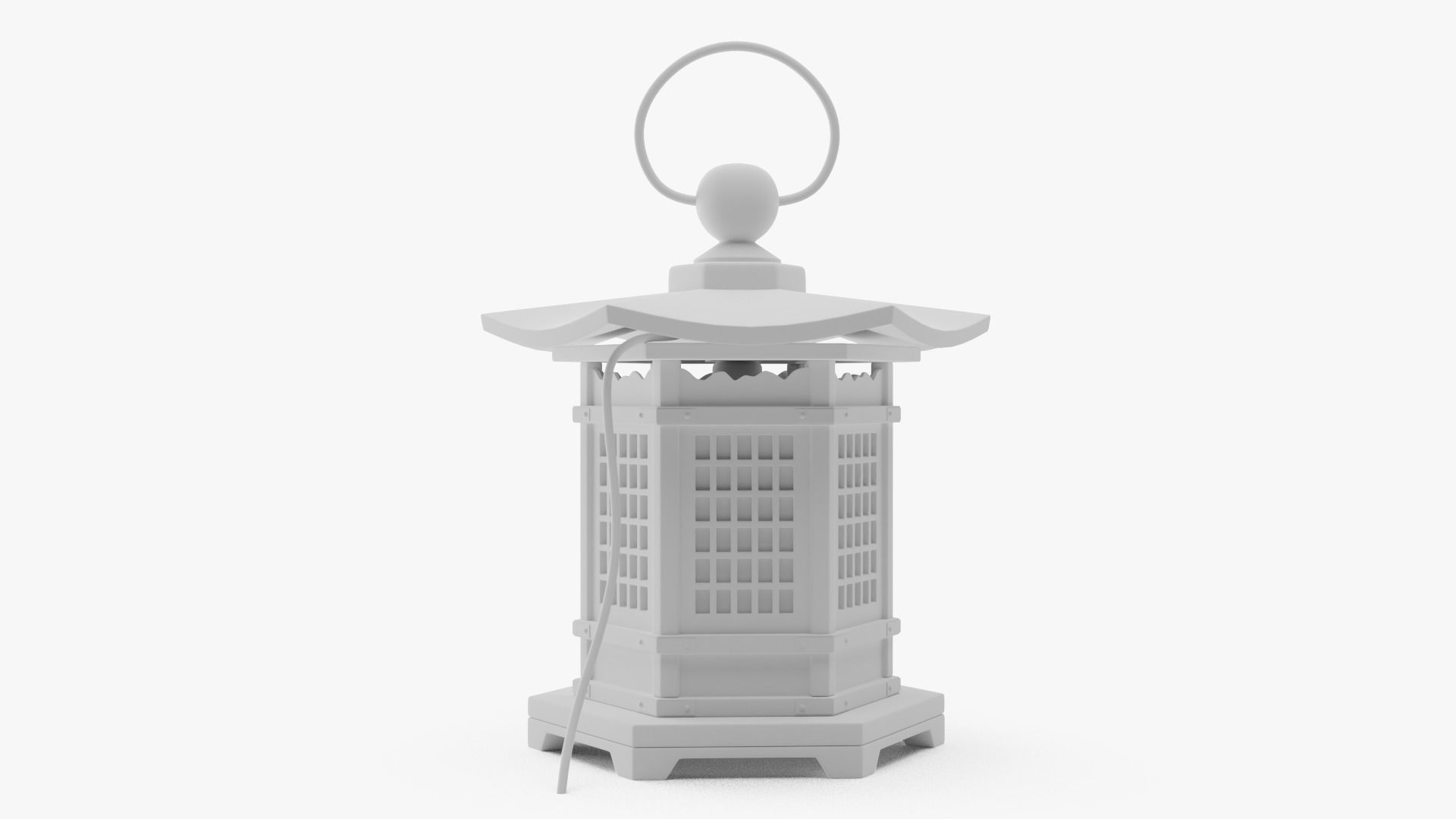 Japanese Style Wood Lantern 3D model_13