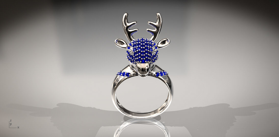 Cervo deer head ring Free 3D print model_2