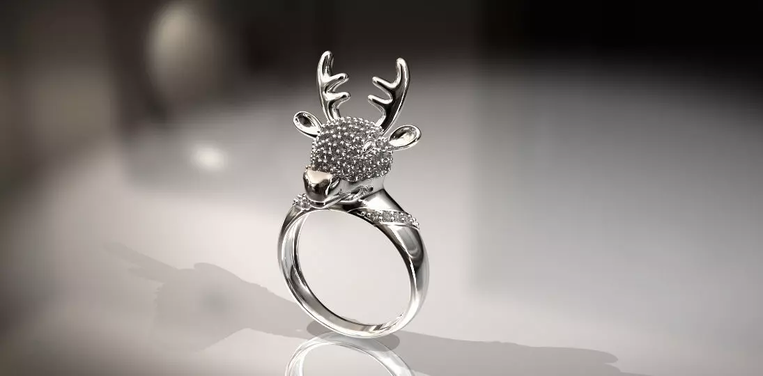 Cervo deer head ring Free 3D print model_0