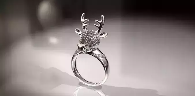 Cervo deer head ring