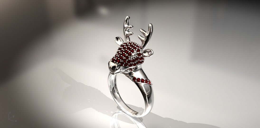 Cervo deer head ring Free 3D print model_3