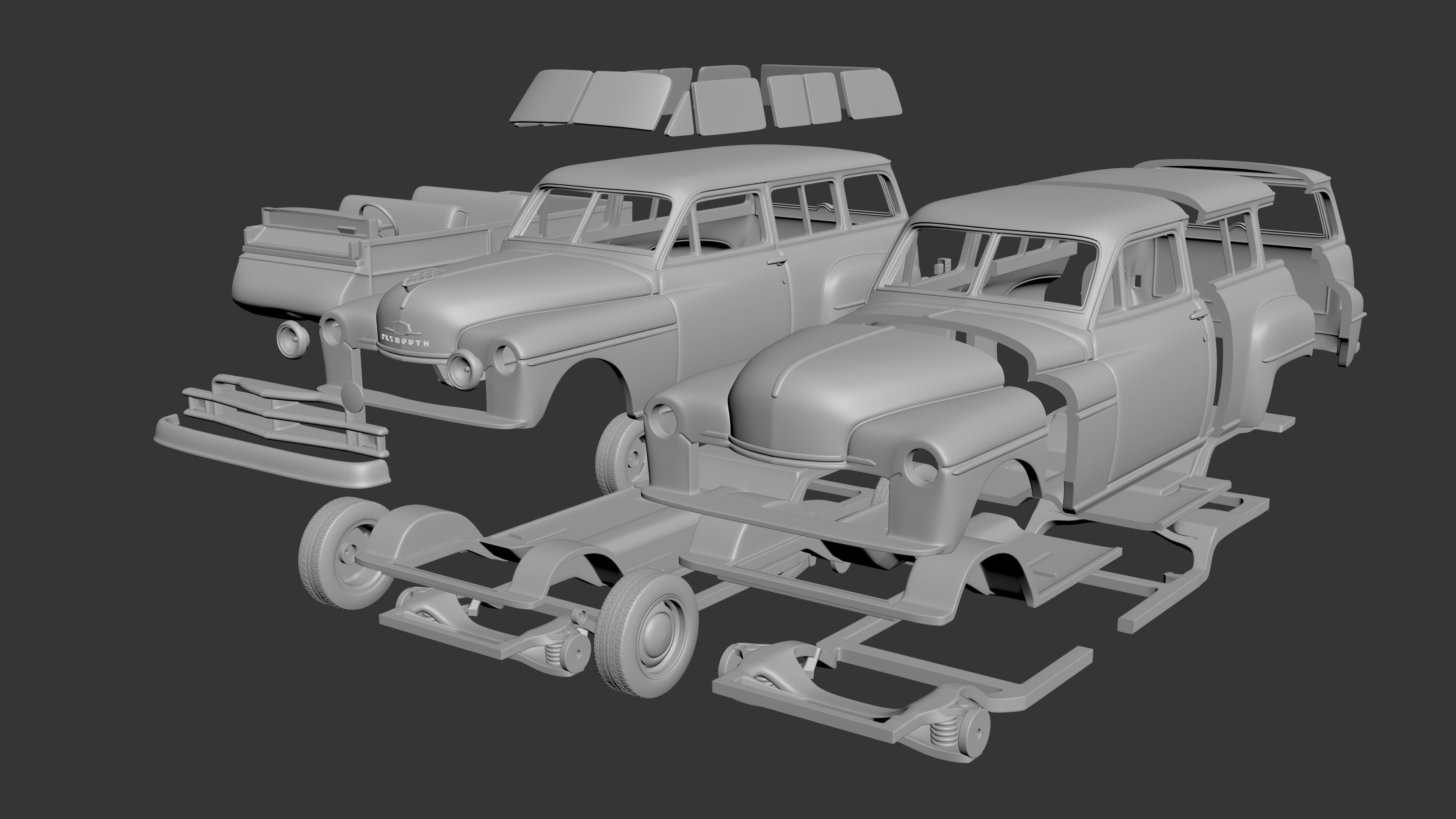 Plymouth Suburban Wagon 1950  3D print model_13