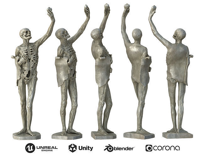Statue 01 Low-poly 3D model