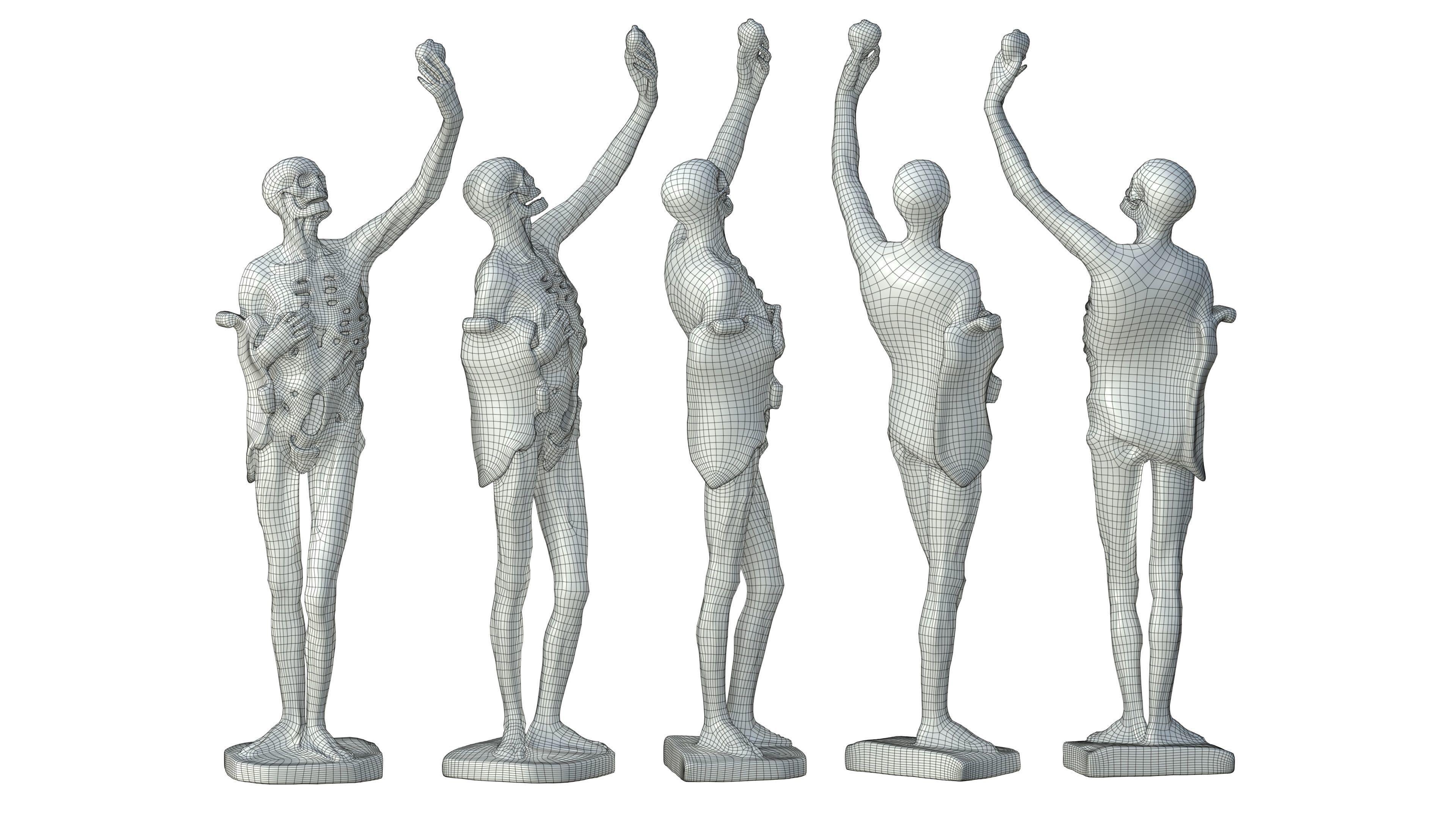 Statue 01 Low-poly 3D model_2