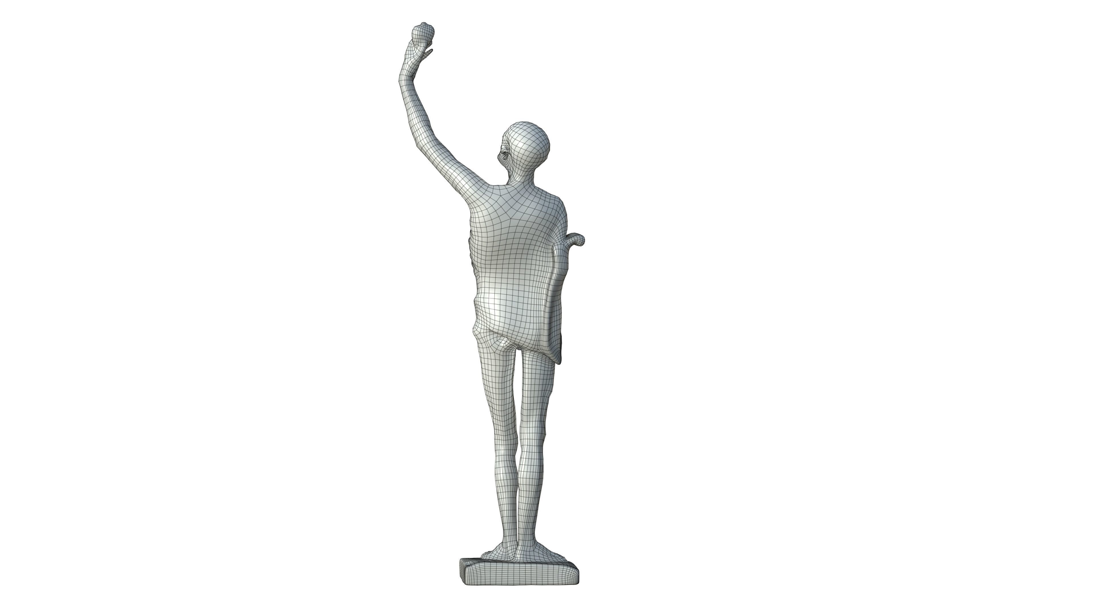 Statue 01 Low-poly 3D model_30