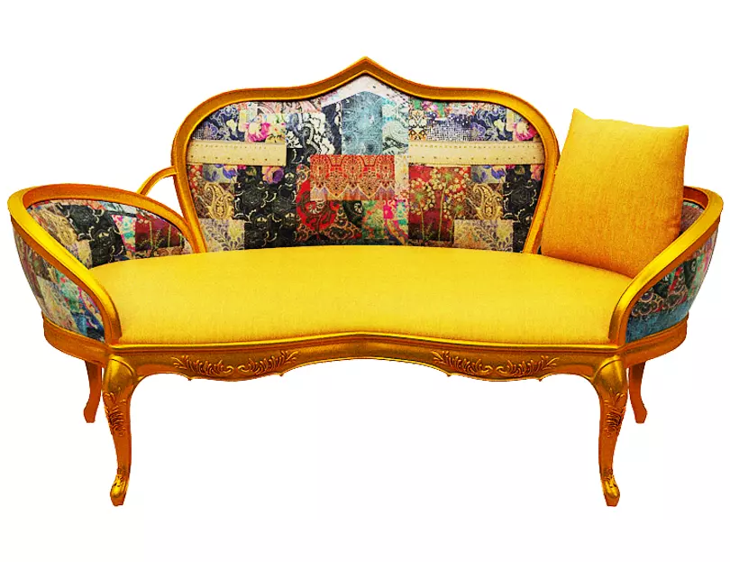 Classical sofa 2 seater Low-poly 3D model