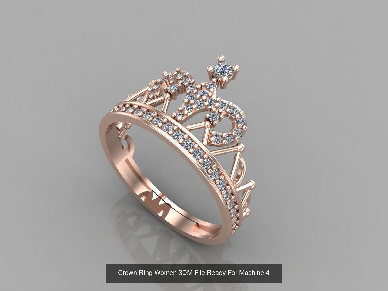 14 Files - Crown Ring Women 3DM STL Ready Machine Women Ring 3D Model Collection_6