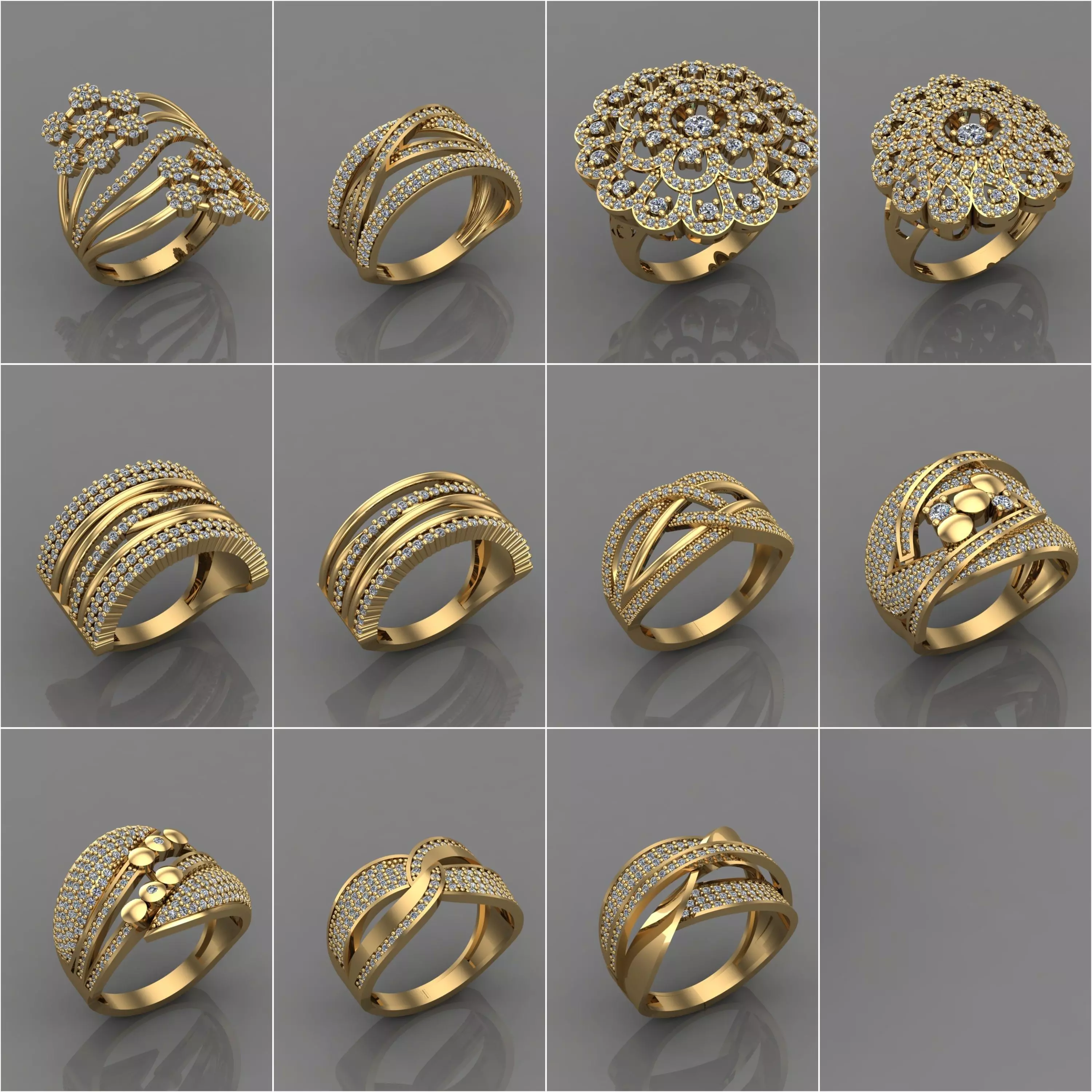 95 Files - Women Ring Womens Rings With Stone Models 3DM  3D Model Collection_0