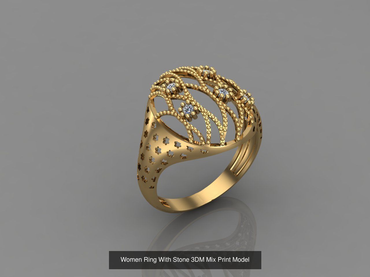 95 Files - Women Ring Womens Rings With Stone Models 3DM  3D Model Collection_53