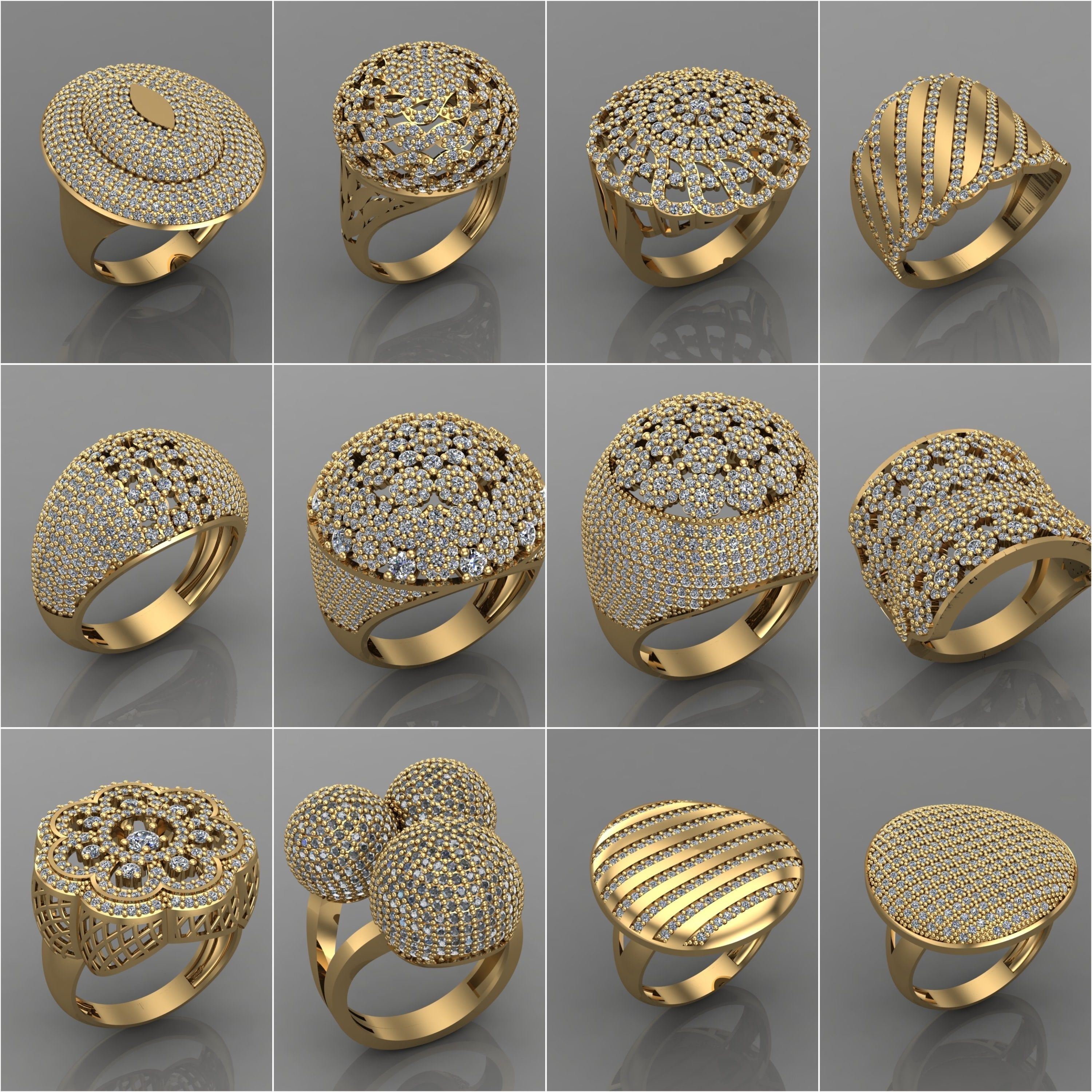 95 Files - Women Ring Womens Rings With Stone Models 3DM  3D Model Collection_4