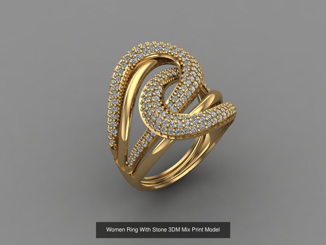 95 Files - Women Ring Womens Rings With Stone Models 3DM  3D Model Collection_69