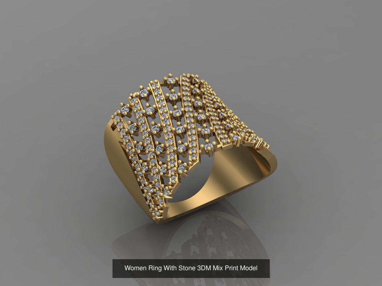 95 Files - Women Ring Womens Rings With Stone Models 3DM  3D Model Collection_89