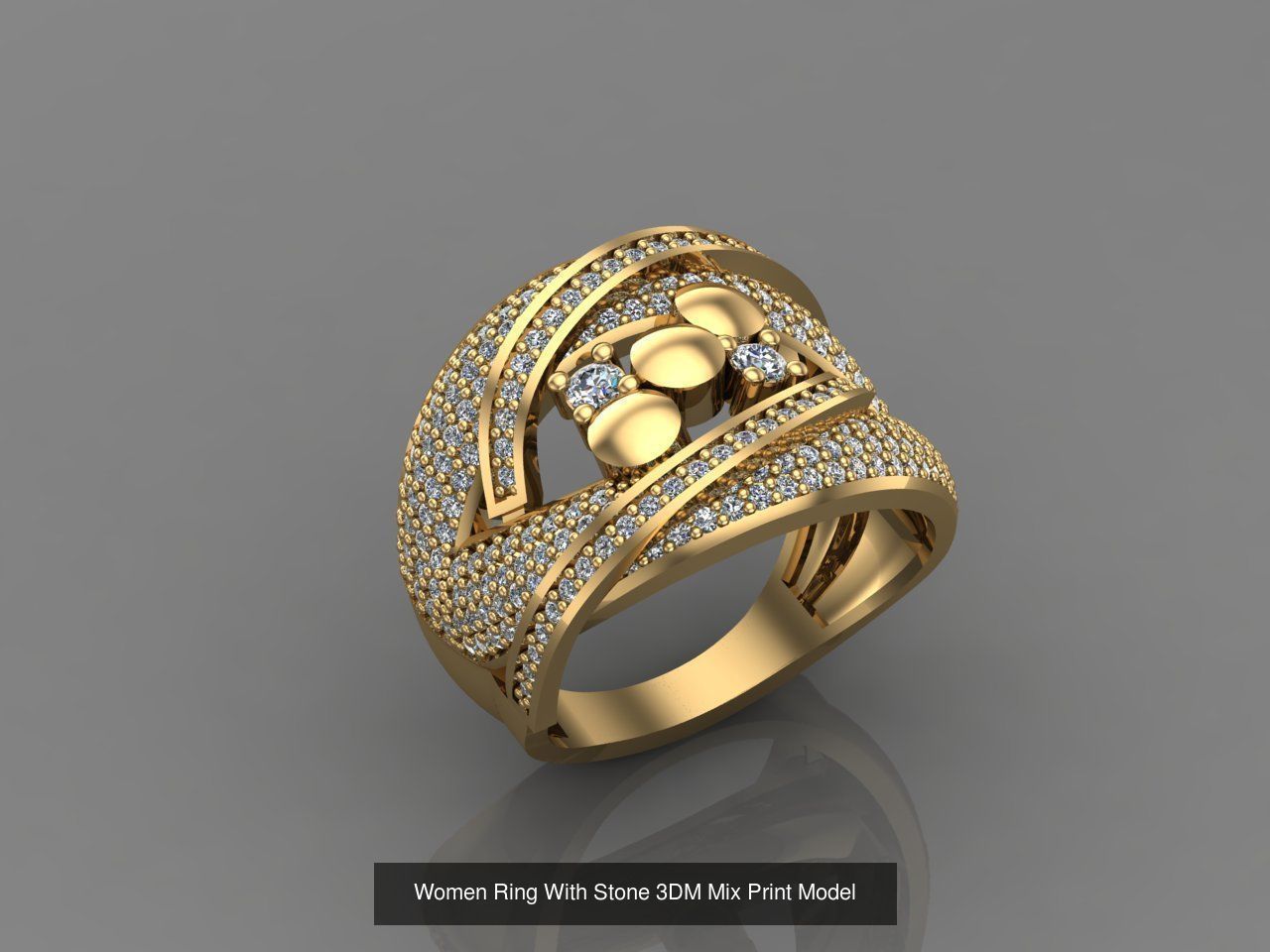 95 Files - Women Ring Womens Rings With Stone Models 3DM  3D Model Collection_11