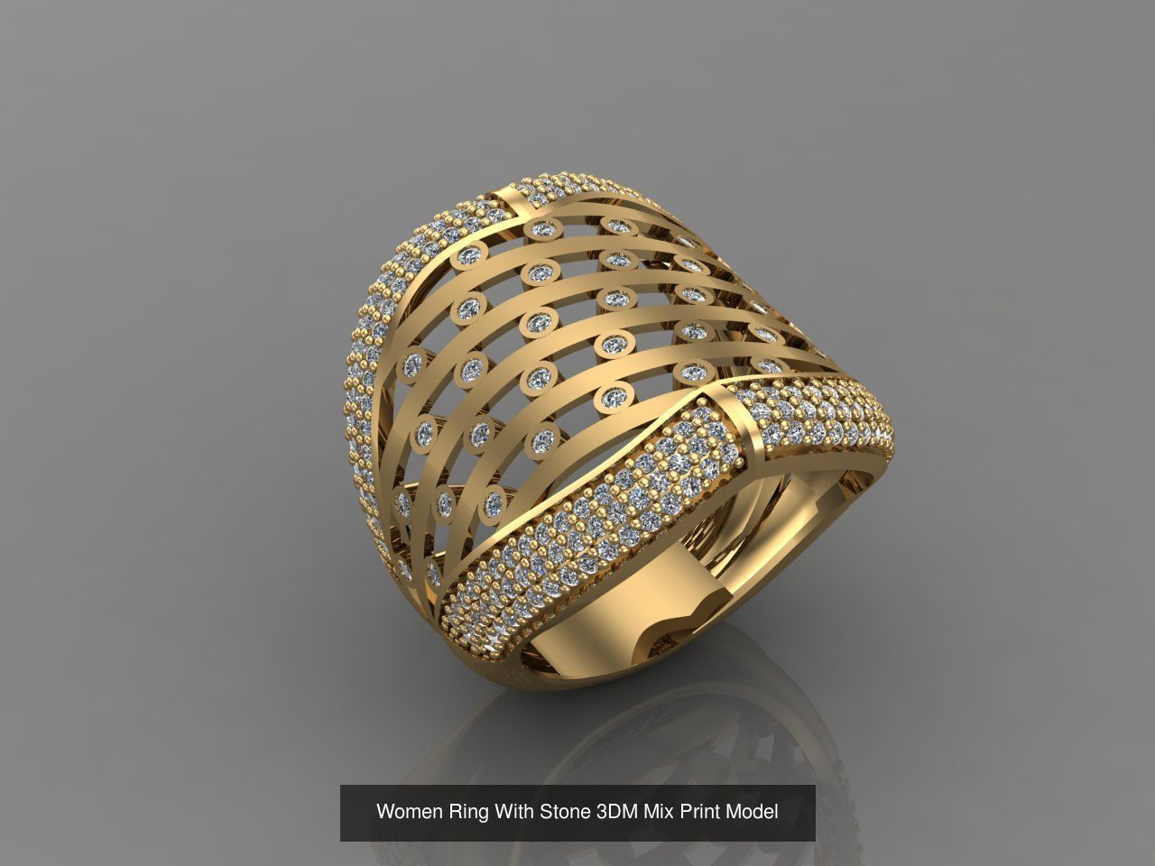 95 Files - Women Ring Womens Rings With Stone Models 3DM  3D Model Collection_37
