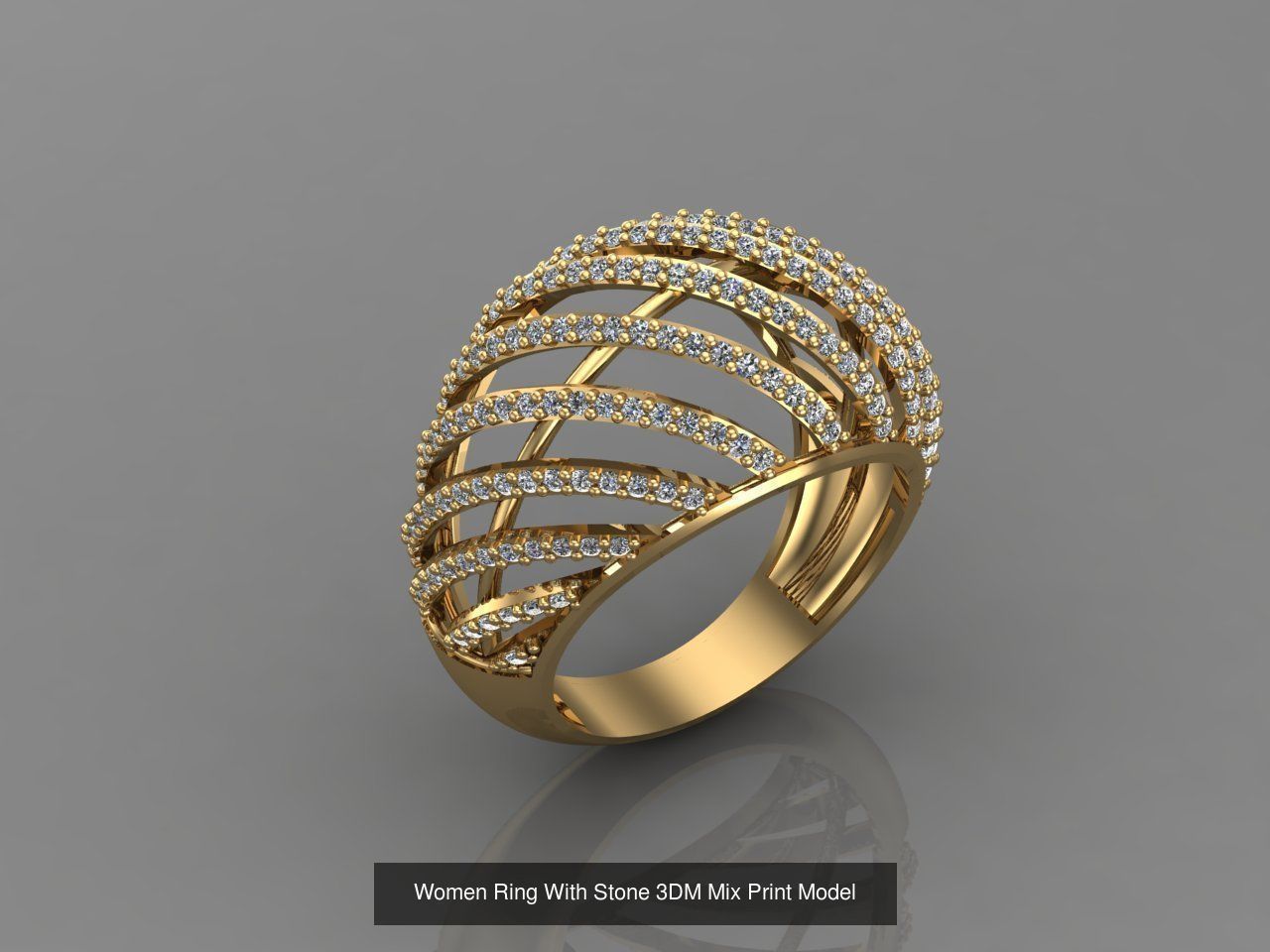 95 Files - Women Ring Womens Rings With Stone Models 3DM  3D Model Collection_42