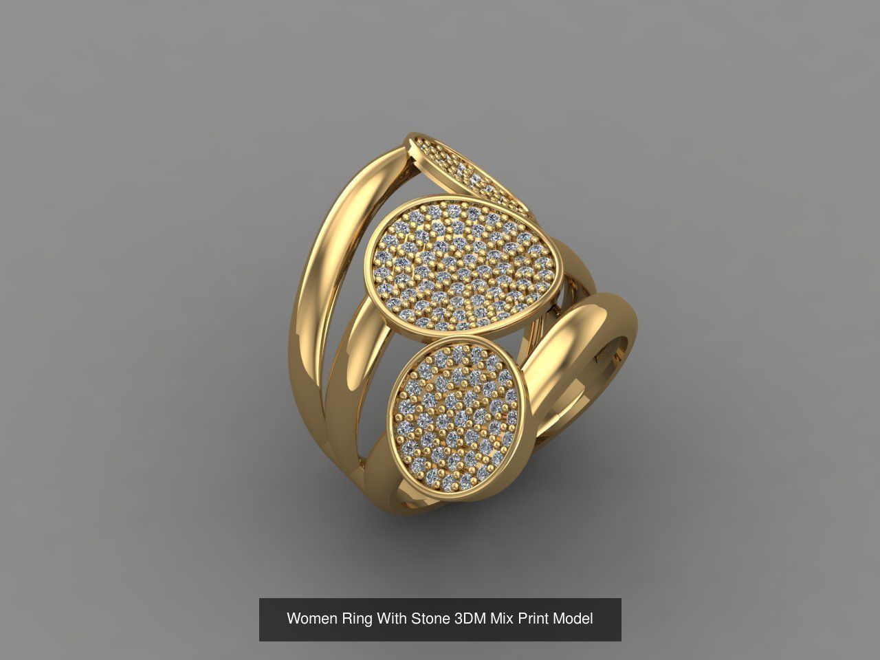 95 Files - Women Ring Womens Rings With Stone Models 3DM  3D Model Collection_102
